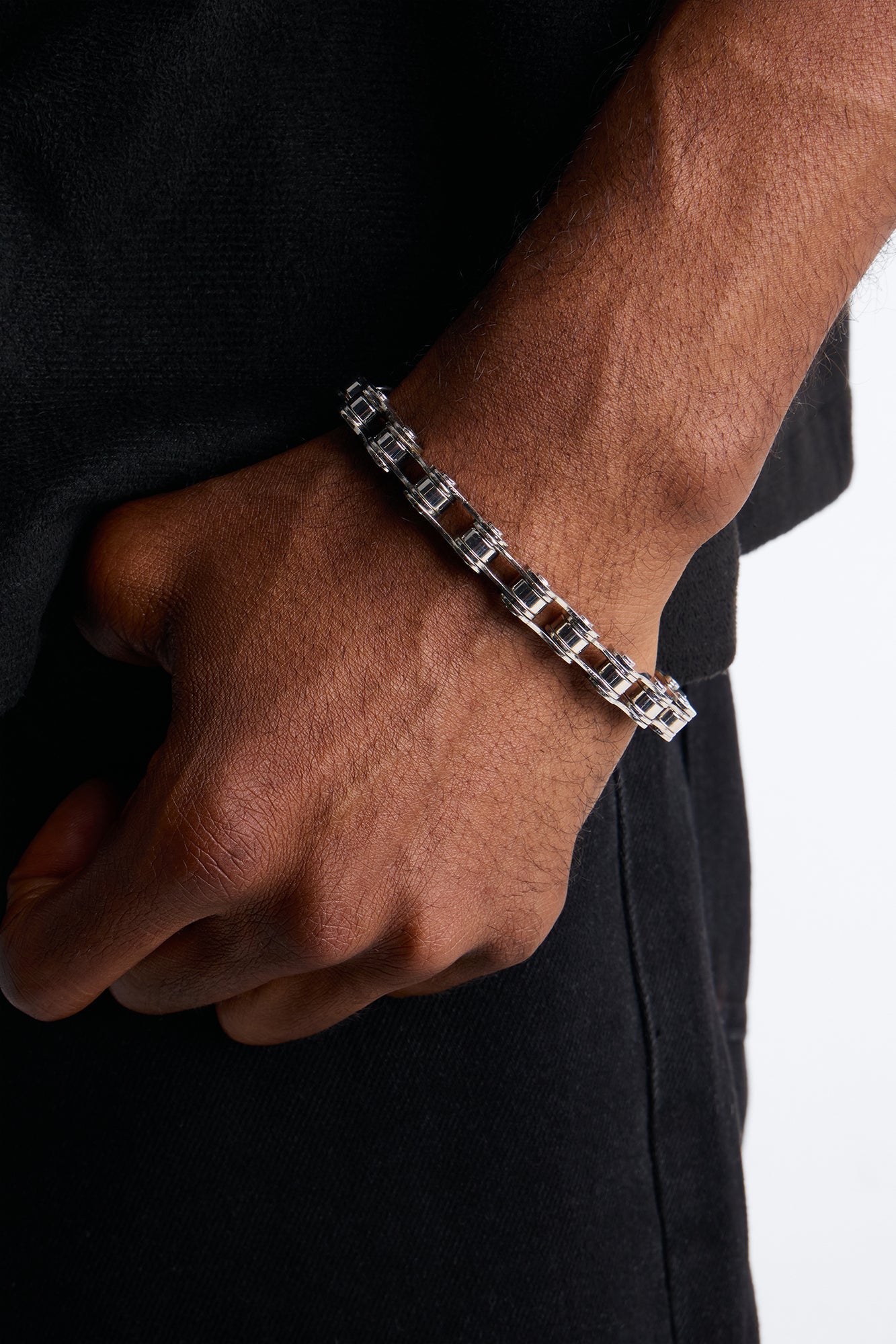 Steel Bike Chain Link Bracelet - Silver