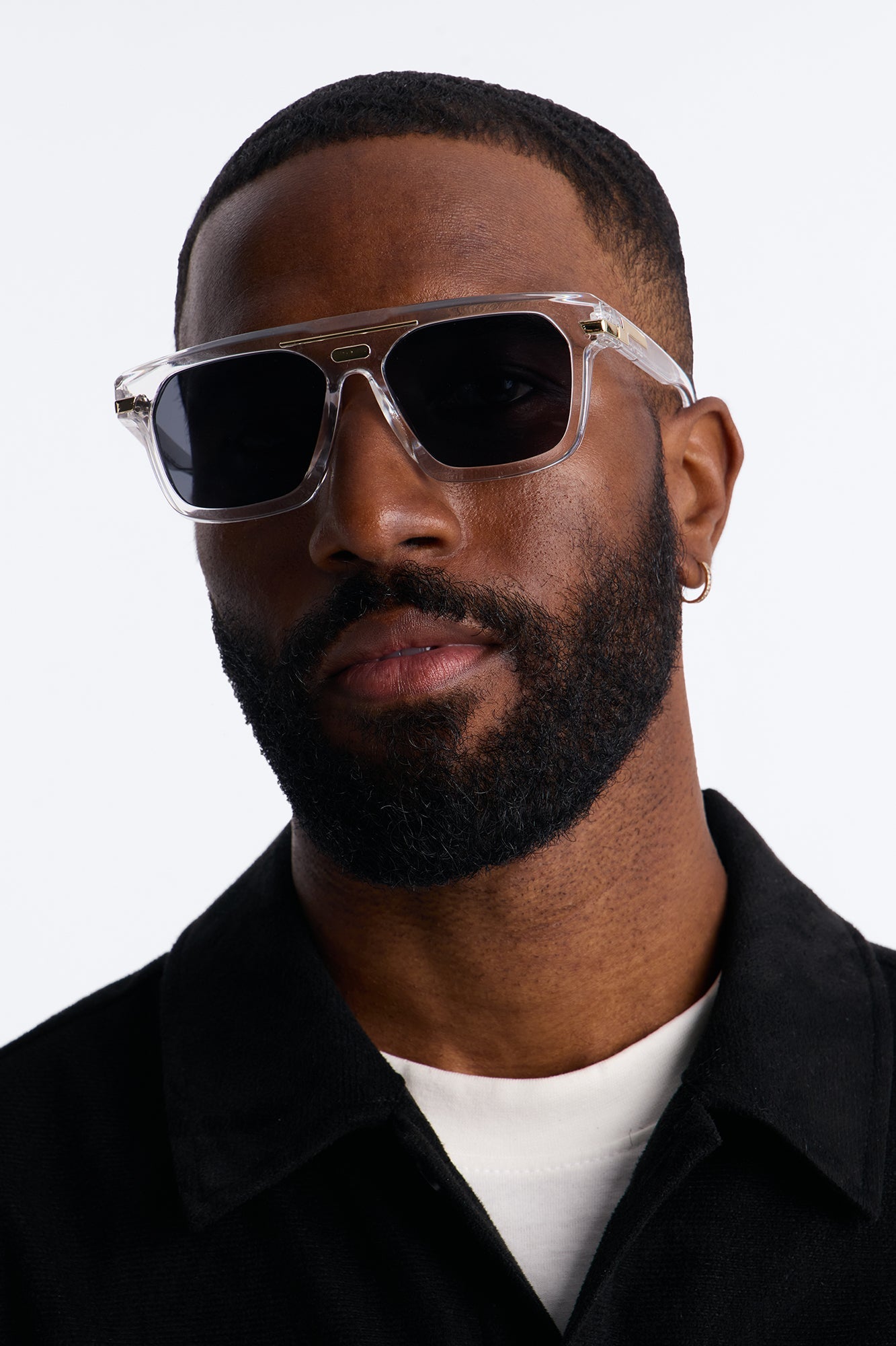 Stuck In Limbo Flat Top Sunglasses - Clear