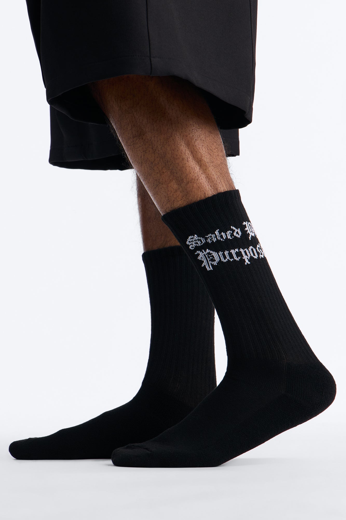 Blessed Solid Graphic Crew Socks 2 Pack - Tan/Multi
