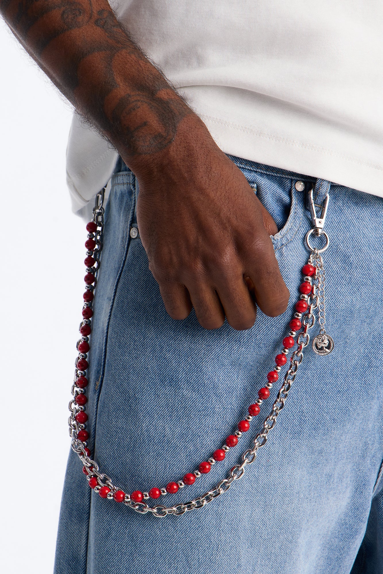 Scarlet Duality Layered Pant Chain - Silver
