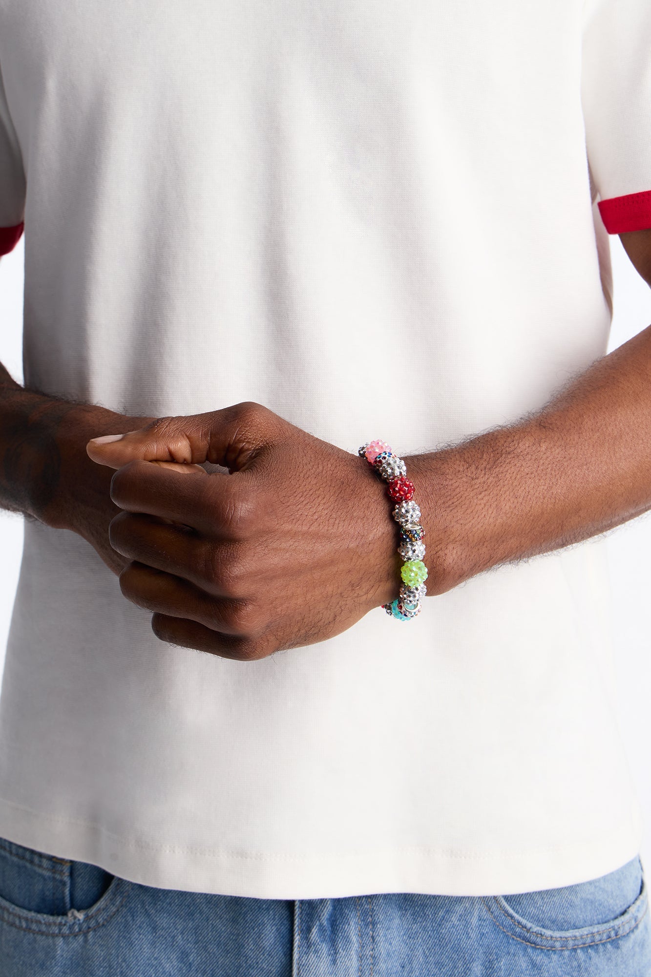Confetti Iced Beaded Link Bracelet - Multi Color