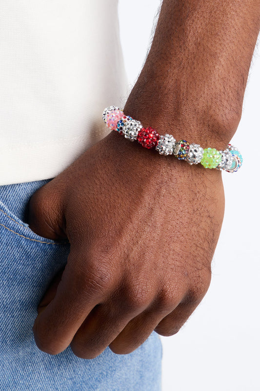 Confetti Iced Beaded Link Bracelet - Multi Color