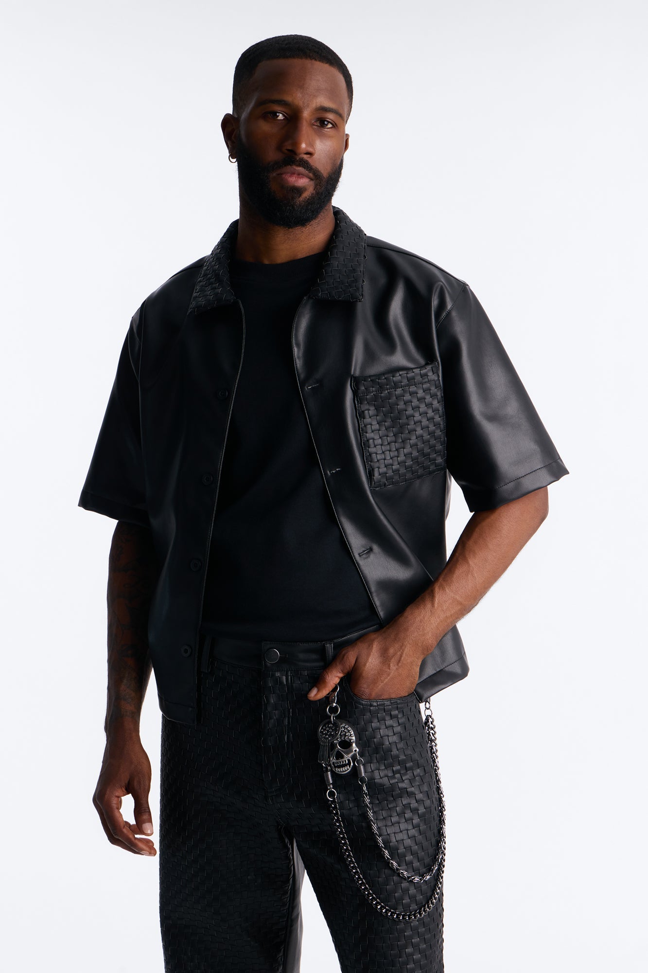 Spiked Skull Chain Link Layered Pant Chain - Gunmetal