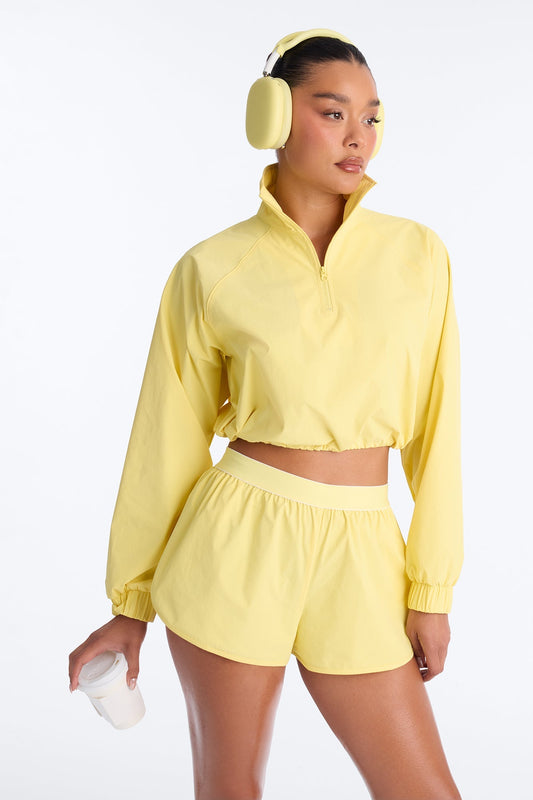 Alora Windbreaker Lounge Quarter Zip - Yellow