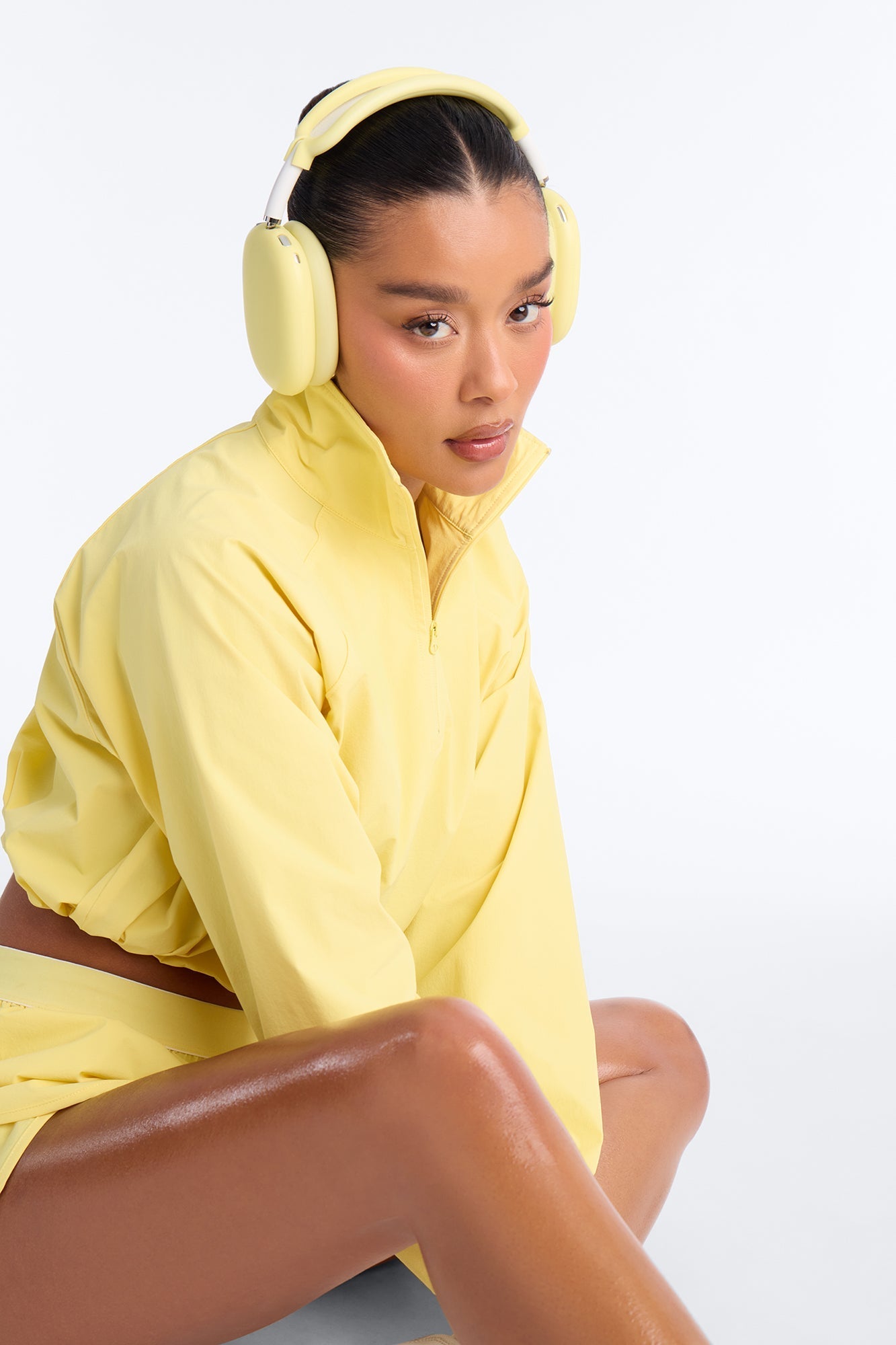 Alora Windbreaker Lounge Quarter Zip - Yellow