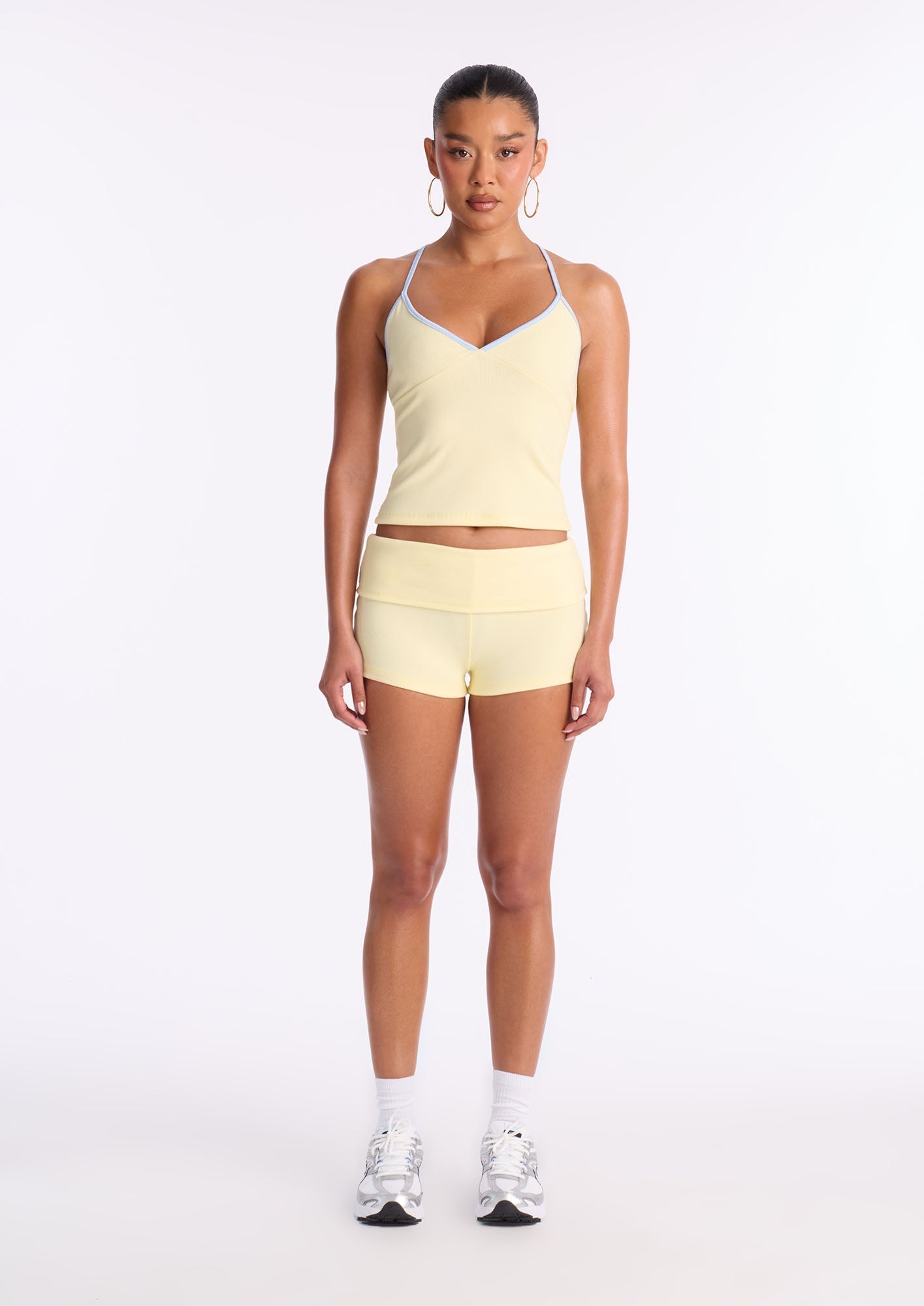 Cali Girl Foldover Waist Short Set - ButterYellow