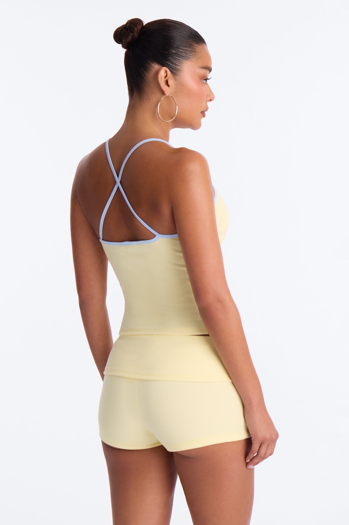 Cali Girl Foldover Waist Short Set - ButterYellow