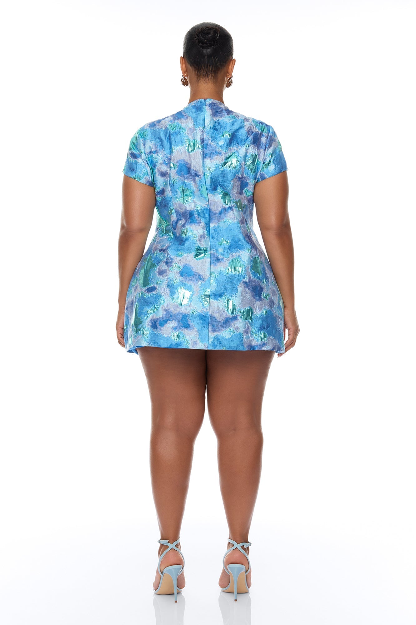 Juliette Jacquard Mini Dress - Blue/combo NEWFASHIONEDGE