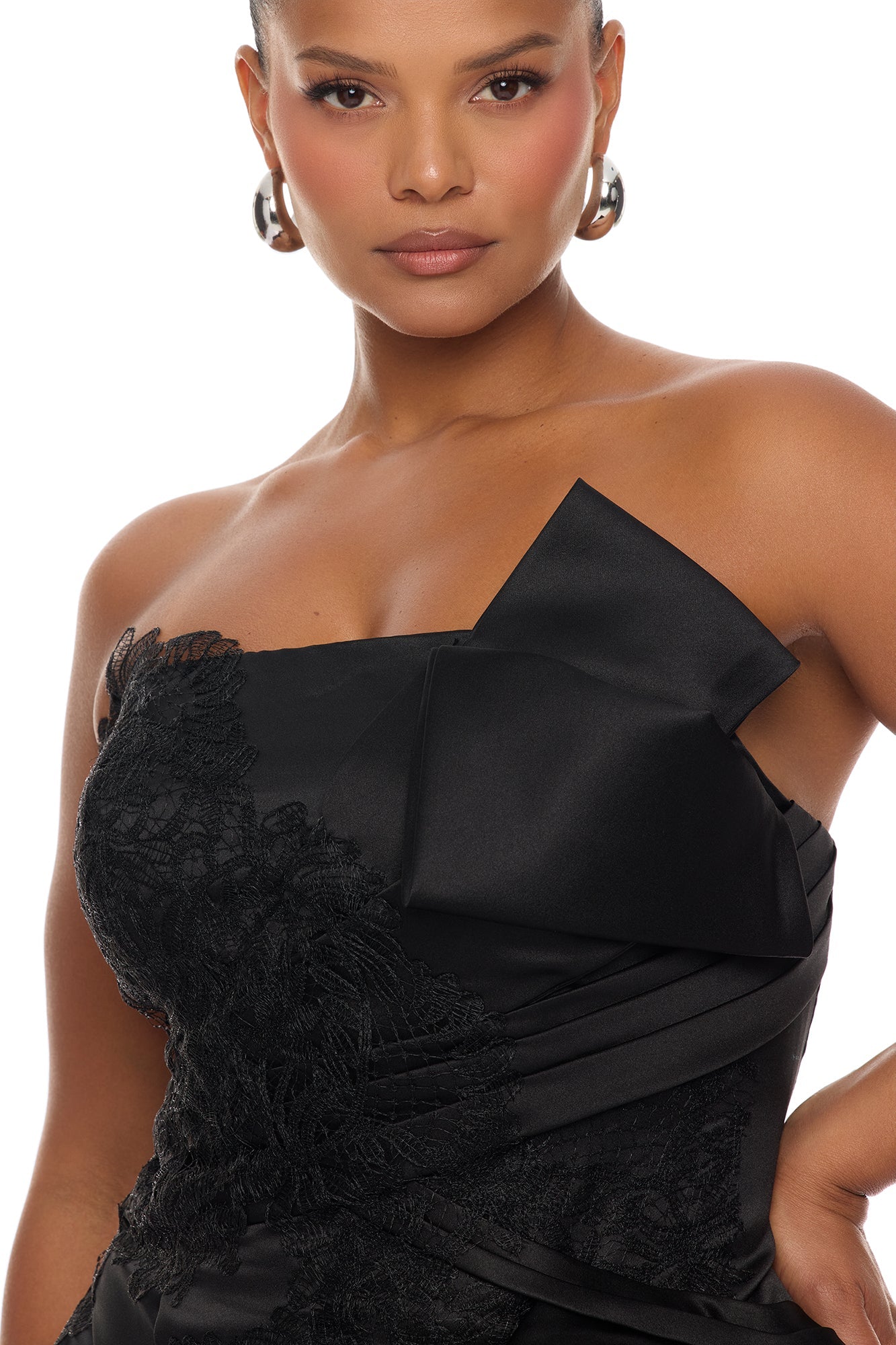 Total Drama Ruffle Drape Mini Dress - Black