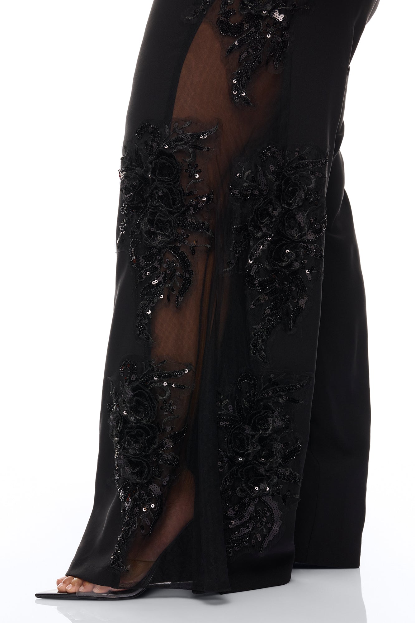 Sweet Serenity Embroidered Pant Set - Black NEWFASHIONEDGE