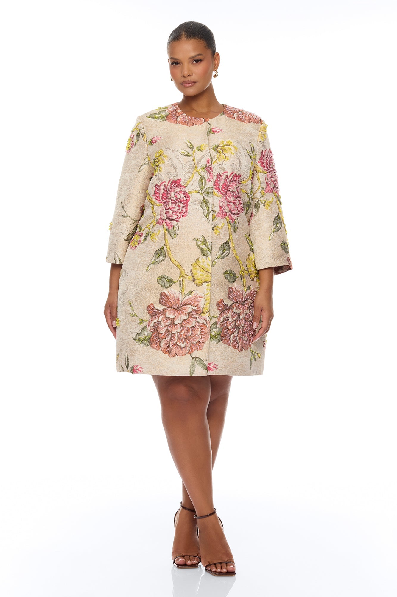 Riannon Jacquard Jacket - Taupe