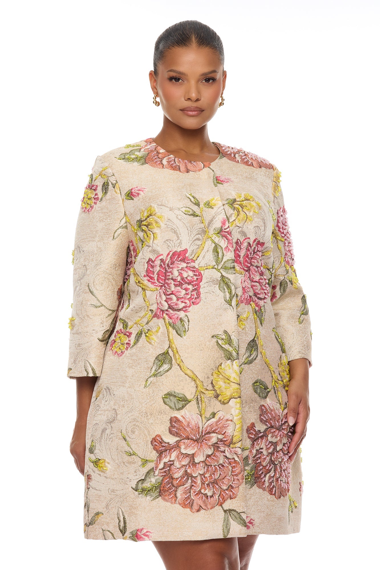 Riannon Jacquard Jacket - Taupe