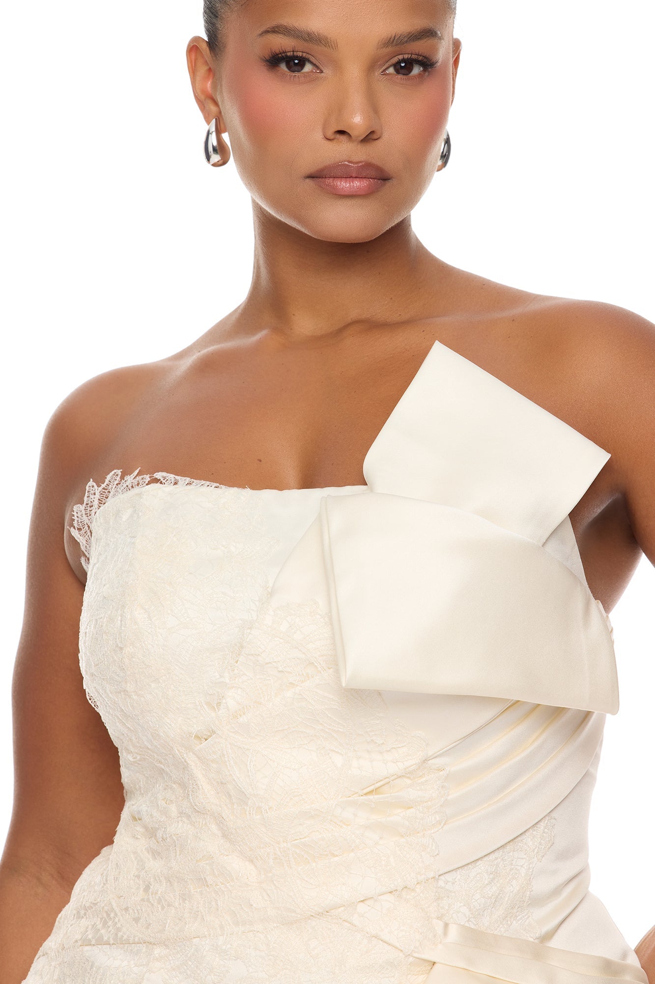 Total Drama Ruffle Drape Mini Dress - Cream NEWFASHIONEDGE