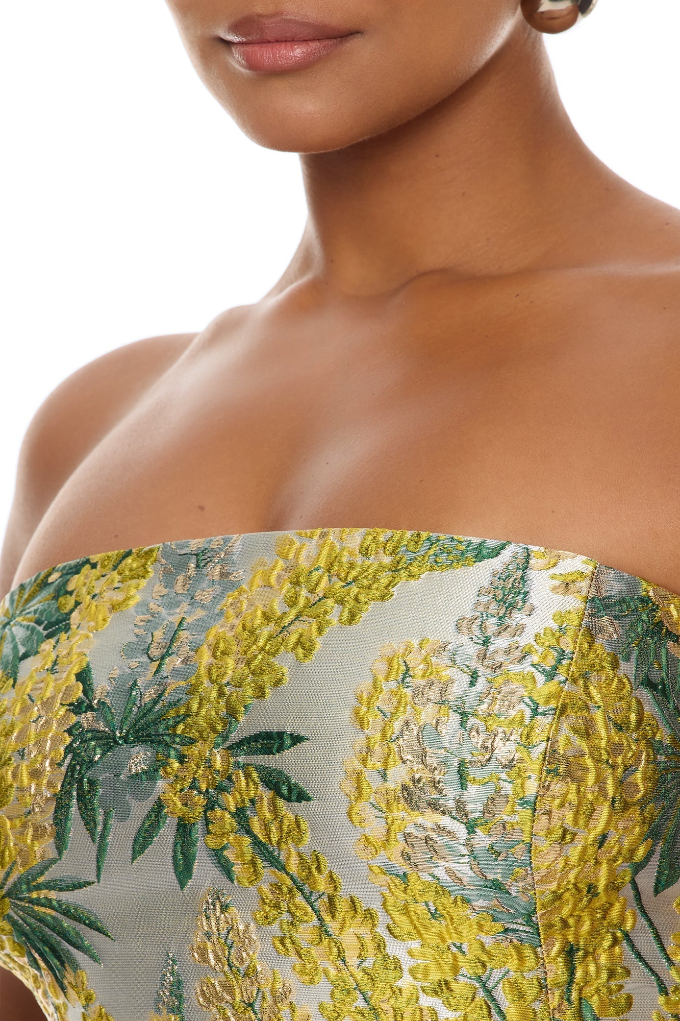 Sierra Flared Jacquard Mini Dress - Yellow/combo NEWFASHIONEDGE