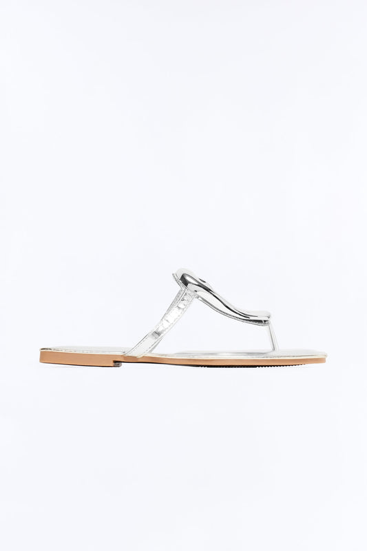 Malaysia Hardware Flip Flops - Silver