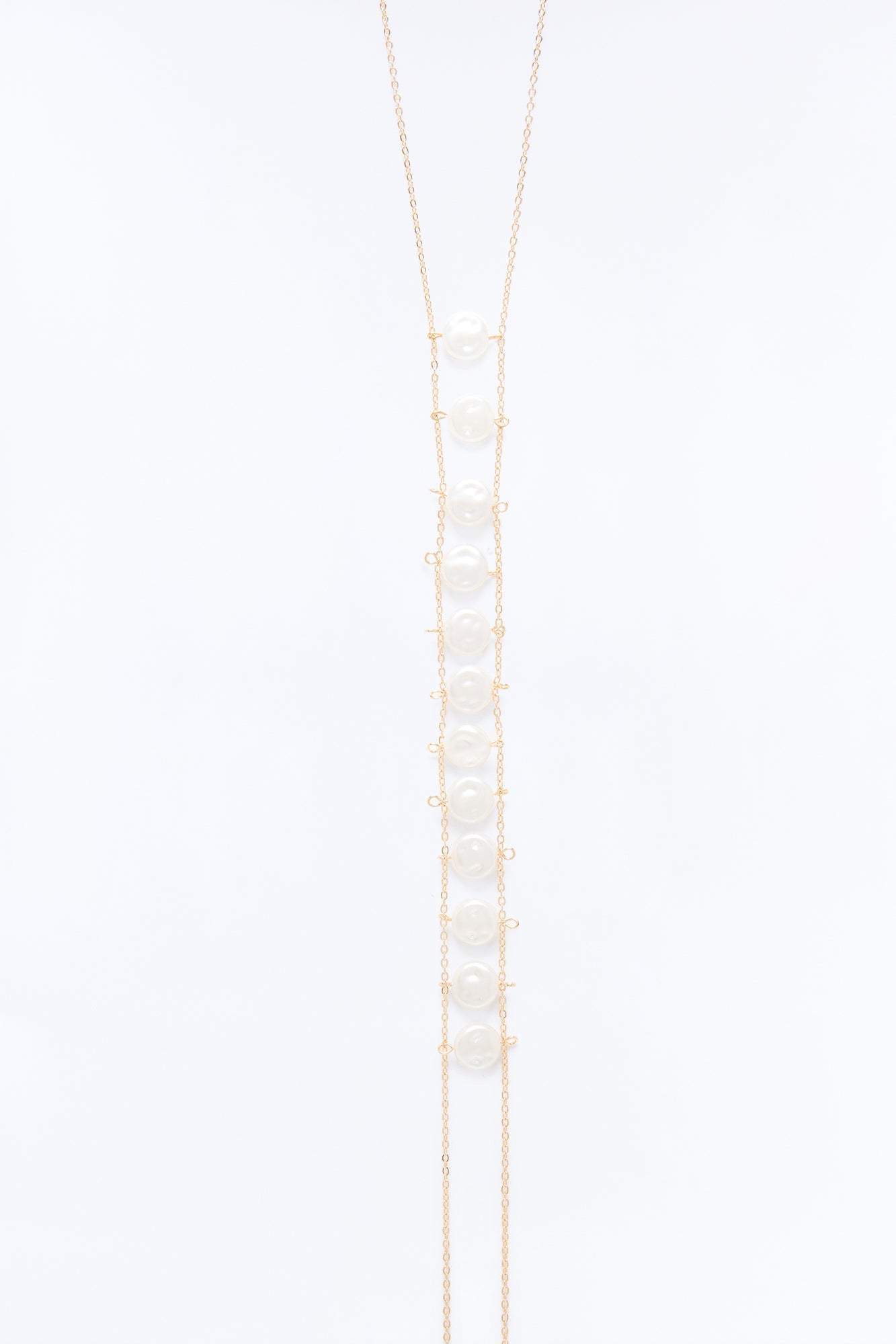 Pearly Pebbles Body Chain - White/Gold