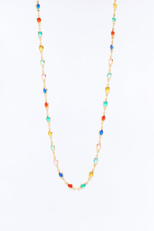 The Way It Goes Lariat Necklace - Multi Color