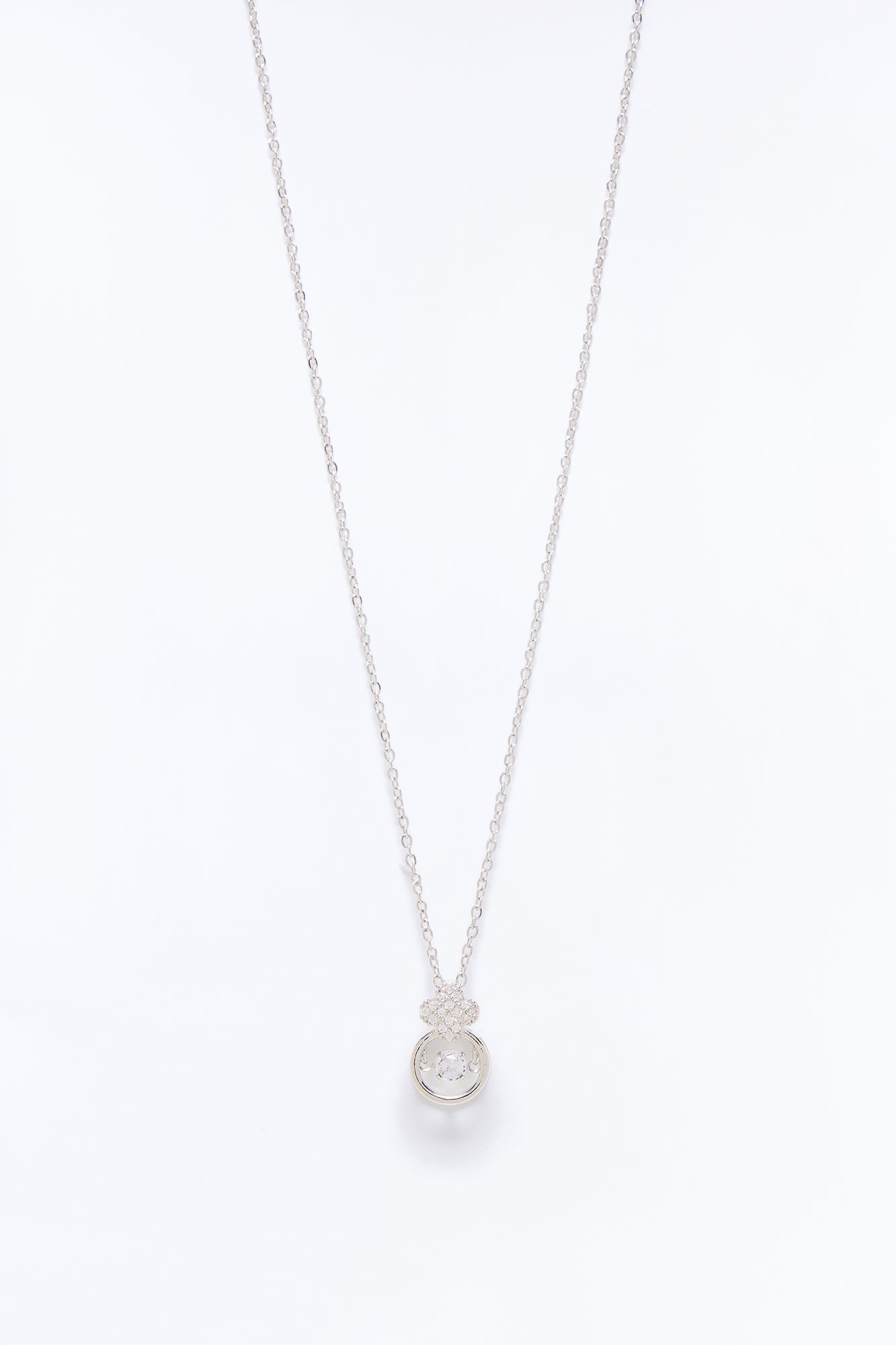 Little Sparkle Clover Necklace - Silver
