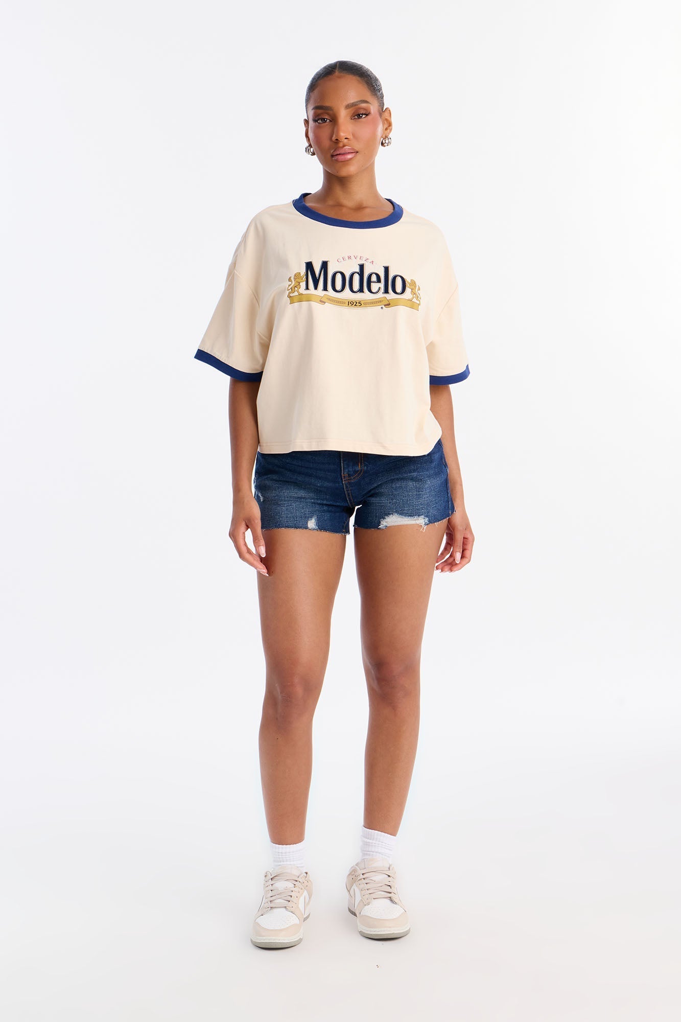 Modelo Collection Flocked Baby Tee - Taupe