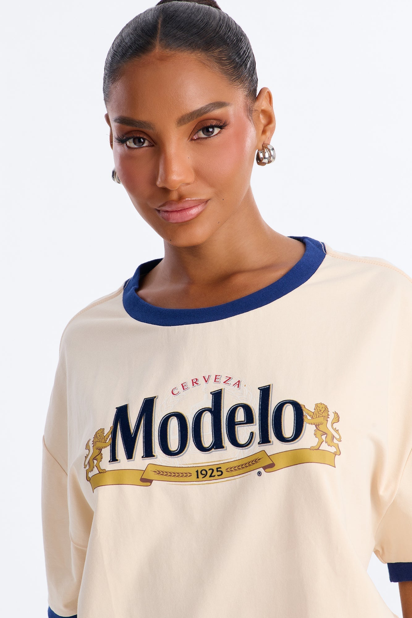 Modelo Collection Flocked Baby Tee - Taupe