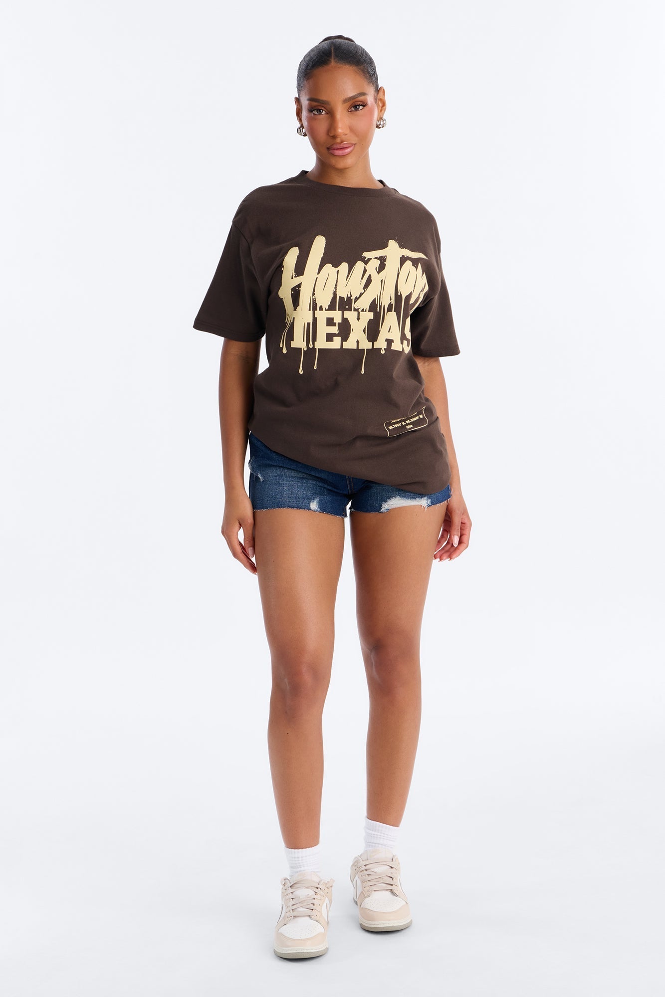 Houston Drip Tee - Brown
