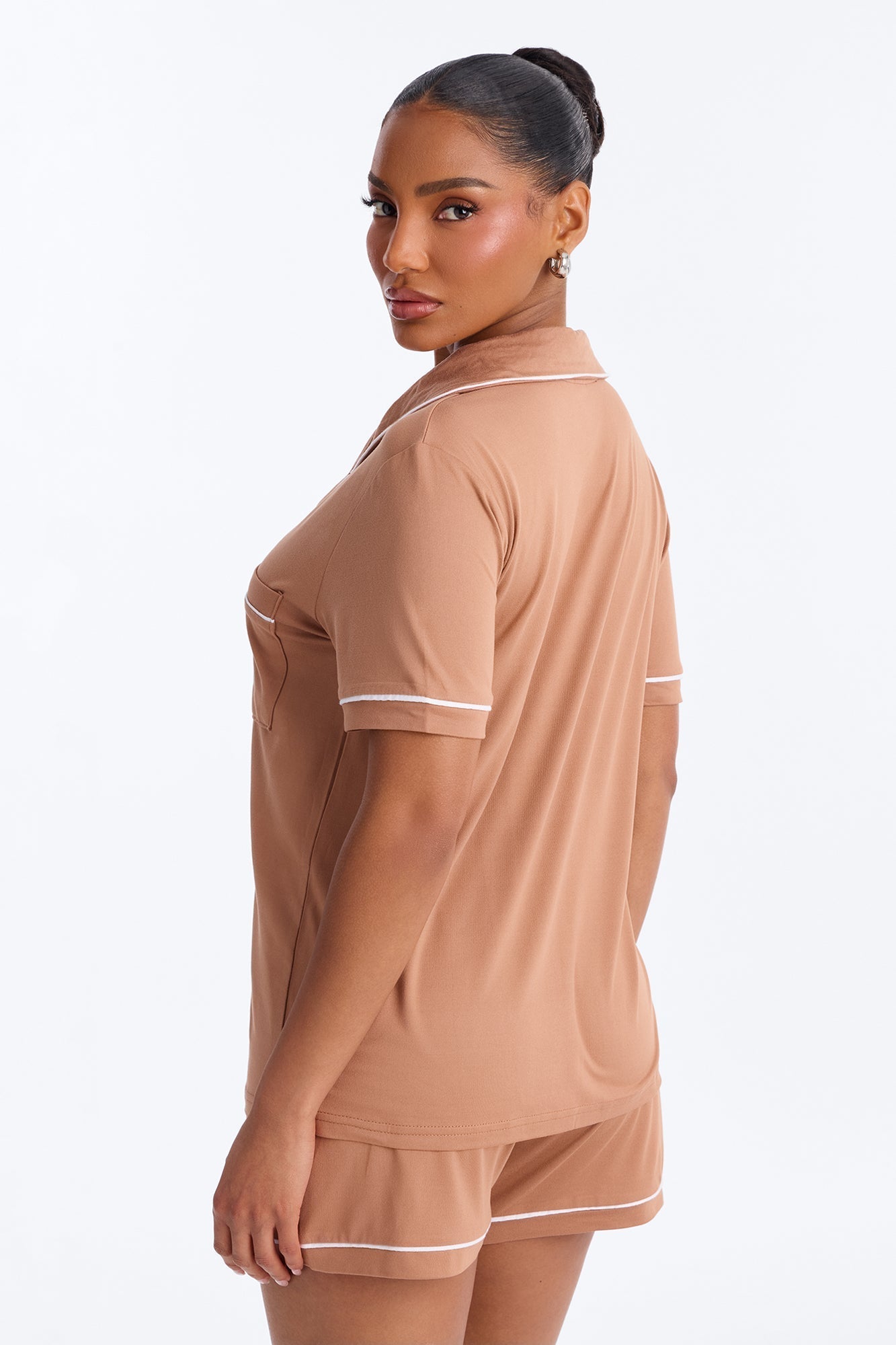 Ready For Bed PJ Short Set - Mocha