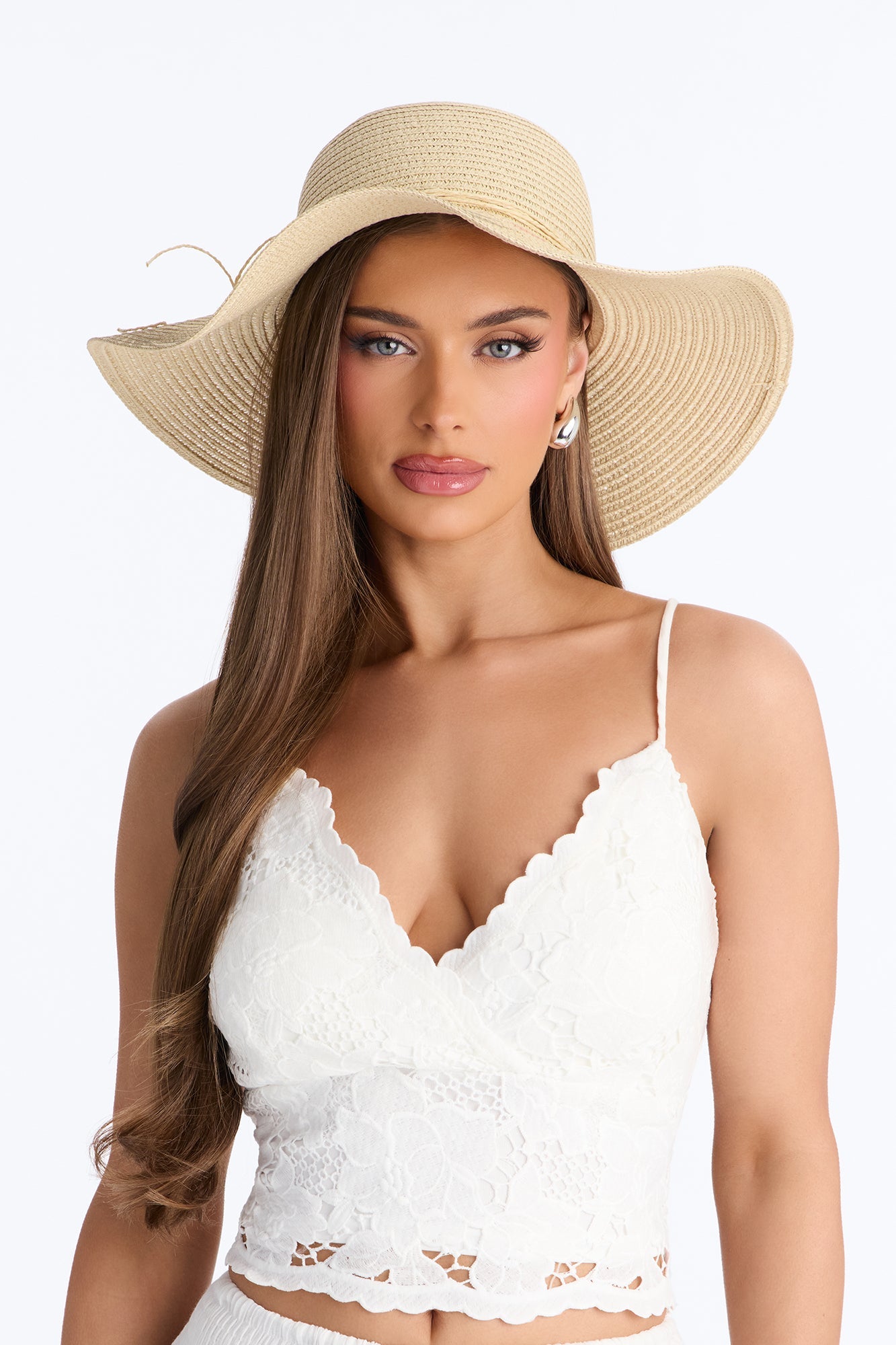 Under The Palm Trees Straw Sun Hat - Natural/Combo