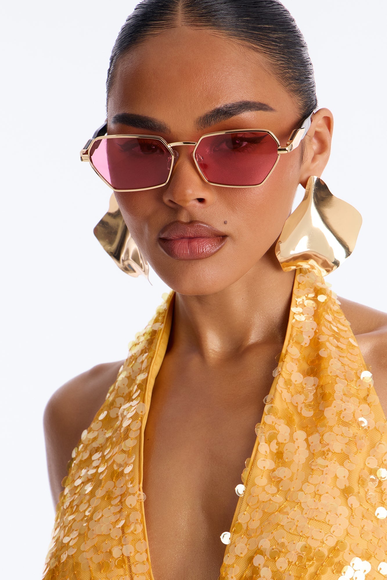 Abbot Kinney Blvd Sunglasses - Gold/Pink NEWFASHIONEDGE