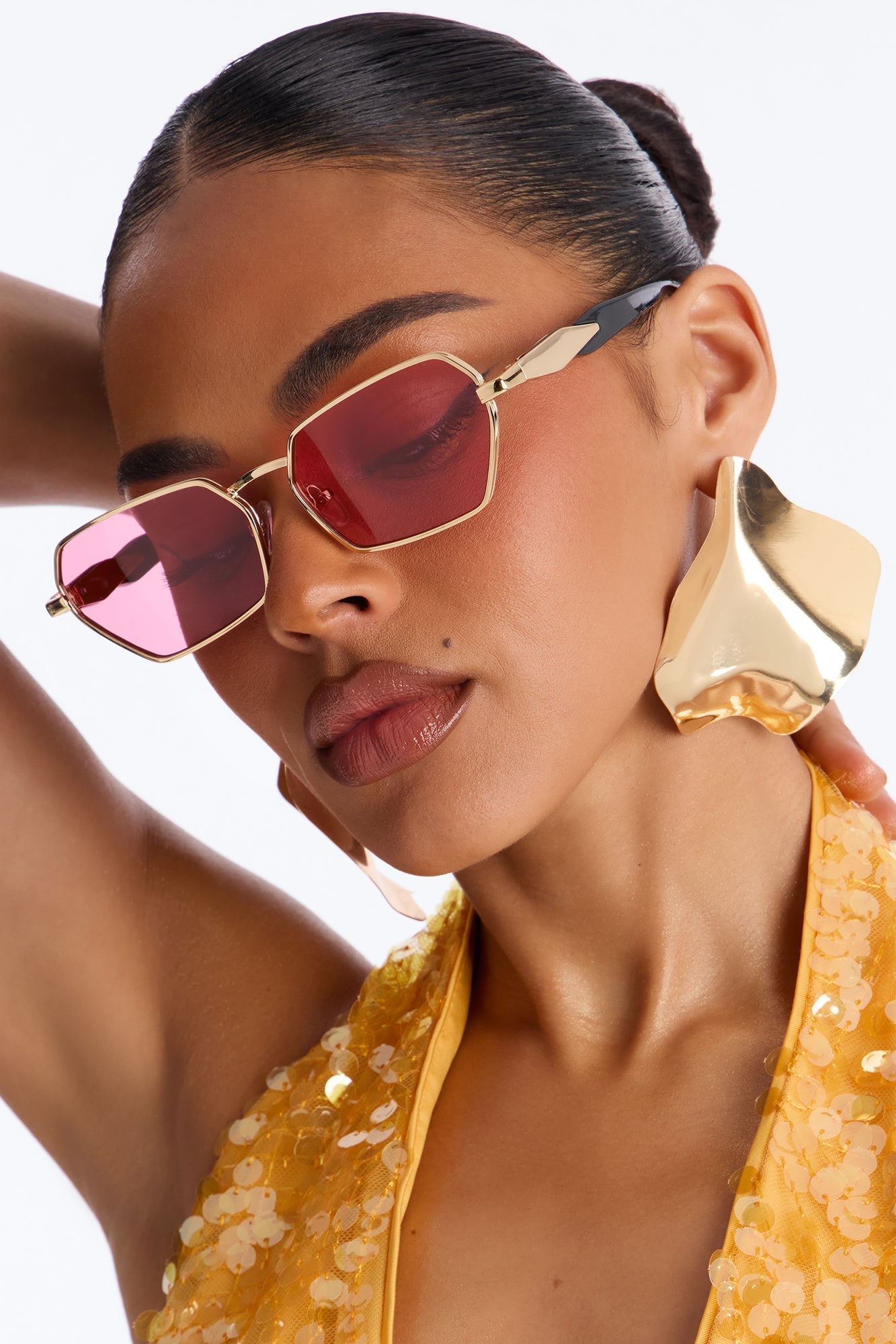 Abbot Kinney Blvd Sunglasses - Gold/Pink NEWFASHIONEDGE