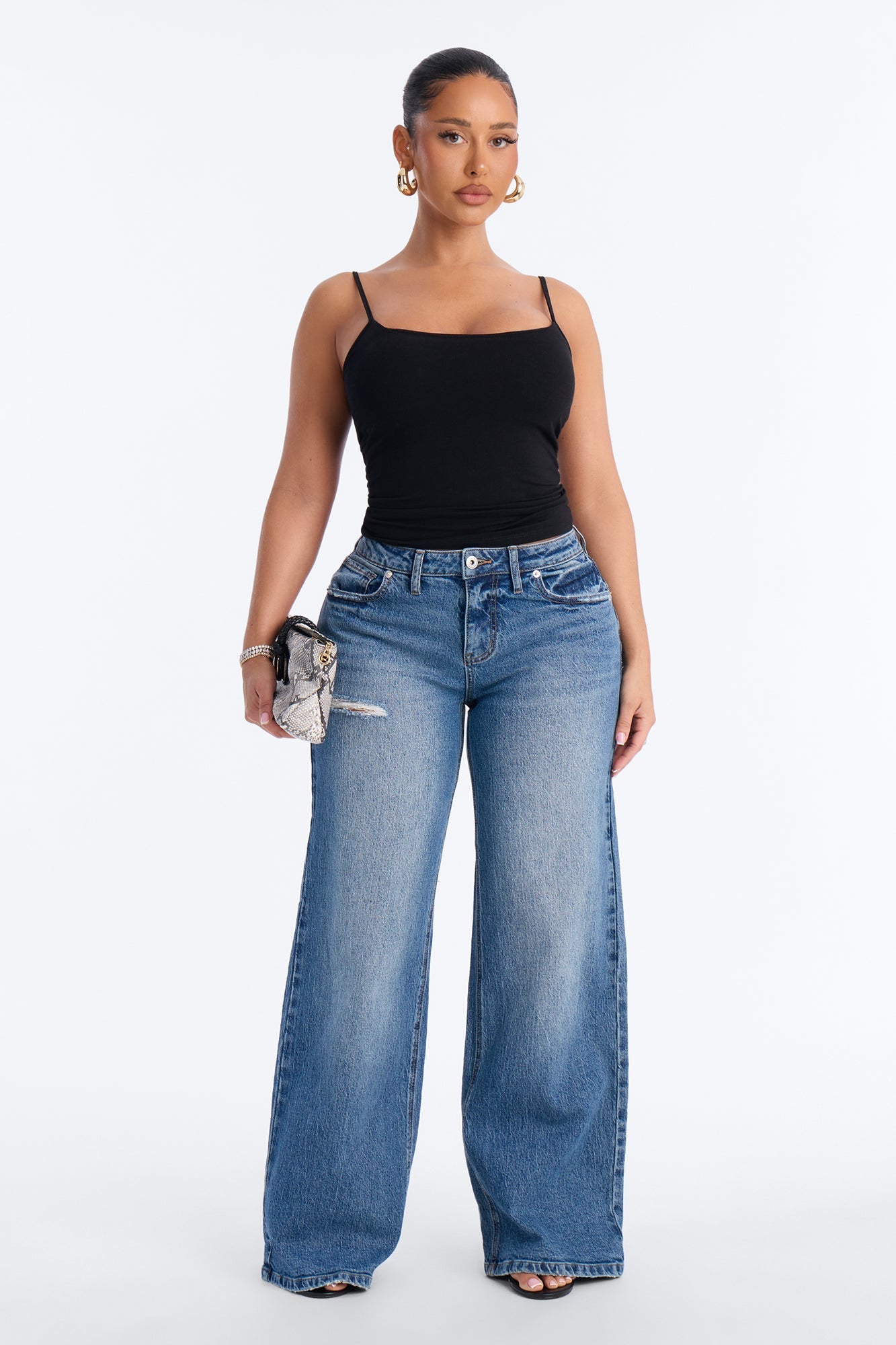 Beverly Built In Bra Cami Top - Black