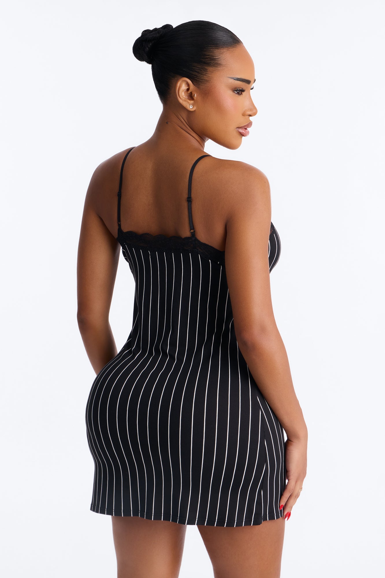 Stay The Night Sleep Dress - Black/White Fashion Nova