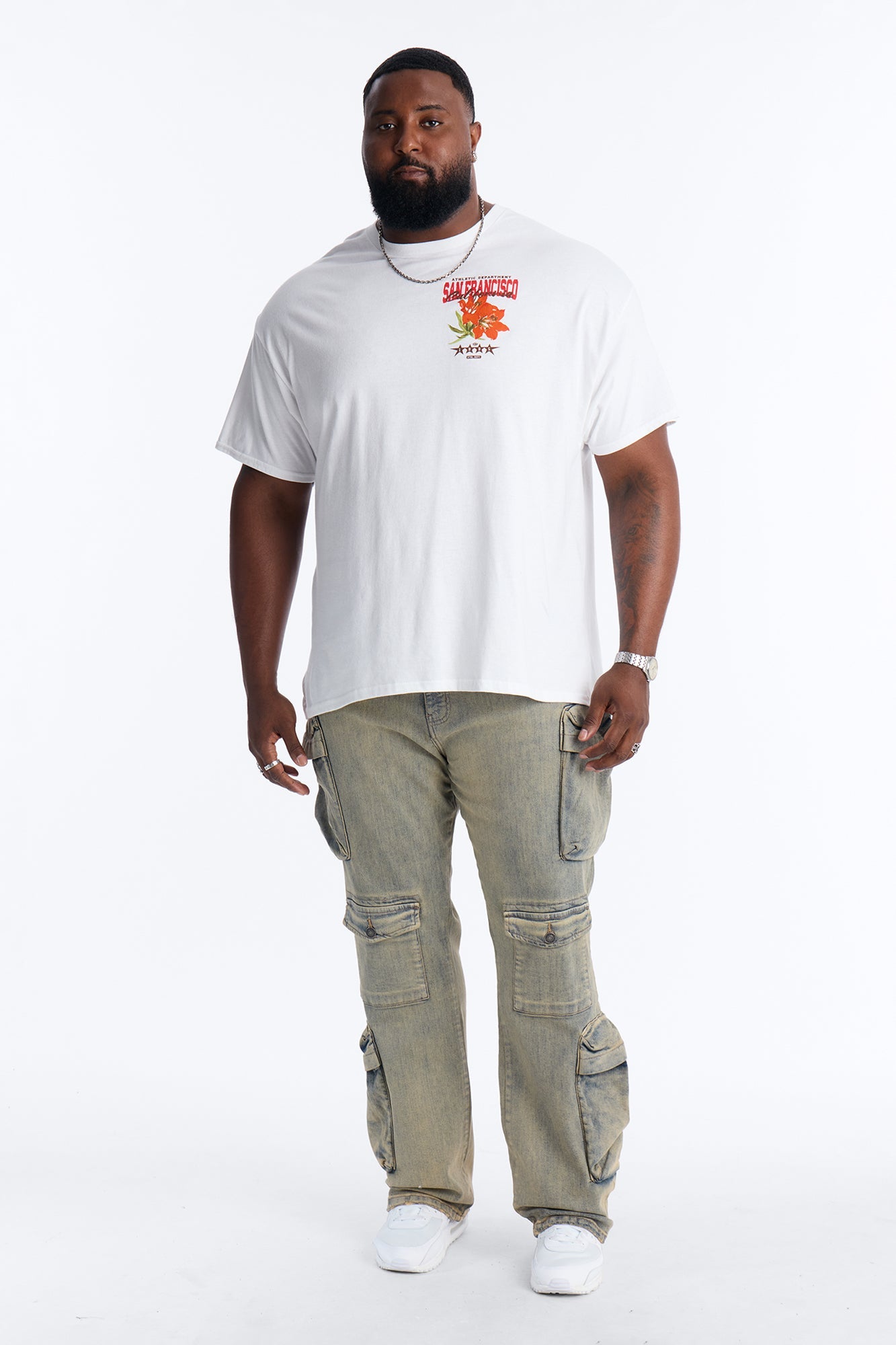 Stacked Slim Flare Cargo All The Way Jean - Vintage Wash