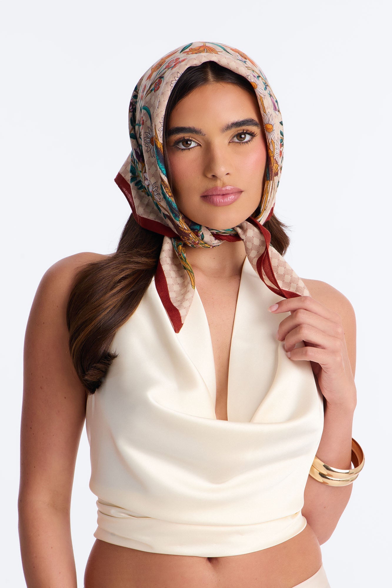 Such A Spring Floral Head Scarf - Rust NEWFASHIONEDGE