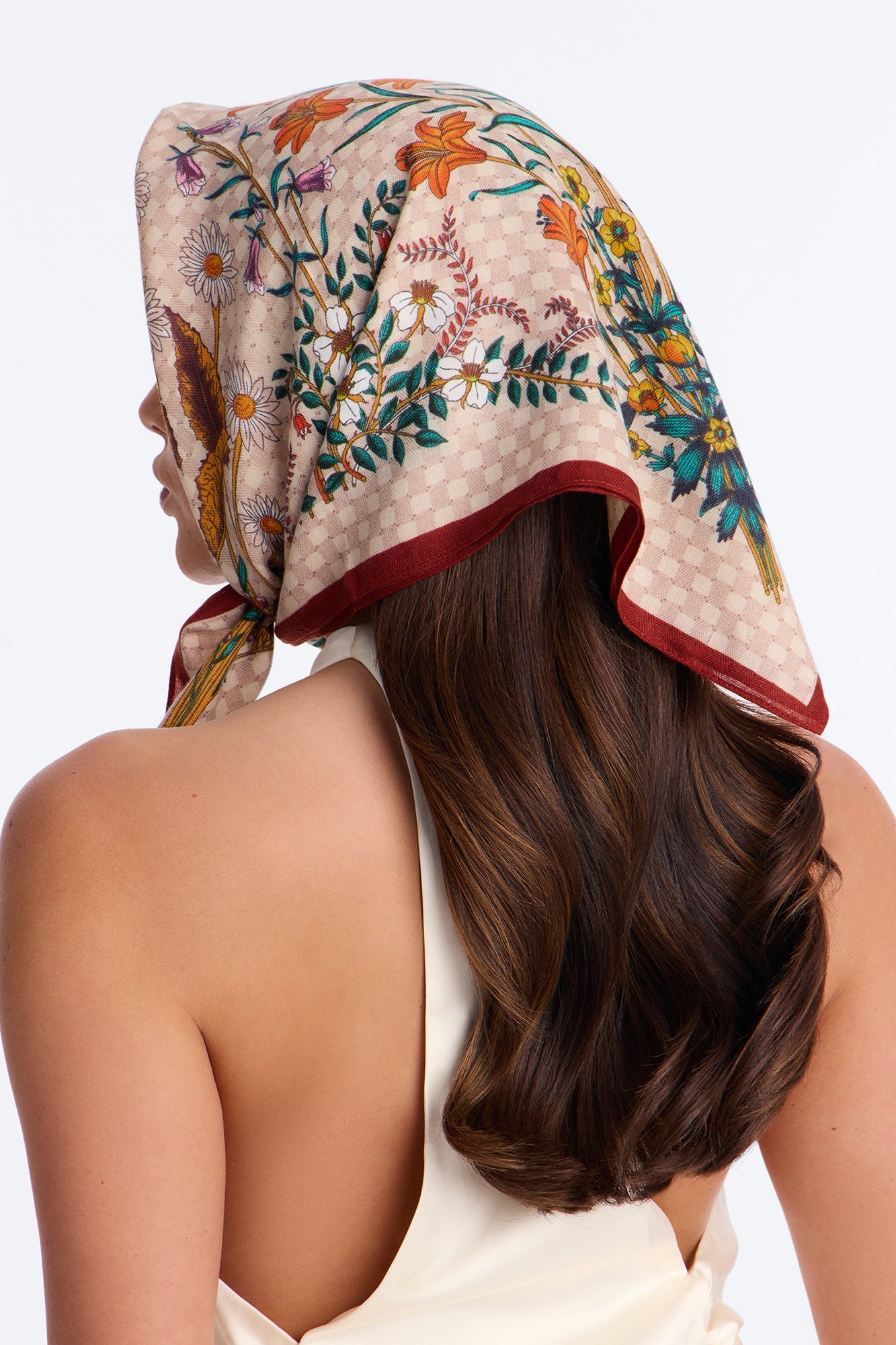 Such A Spring Floral Head Scarf - Rust NEWFASHIONEDGE