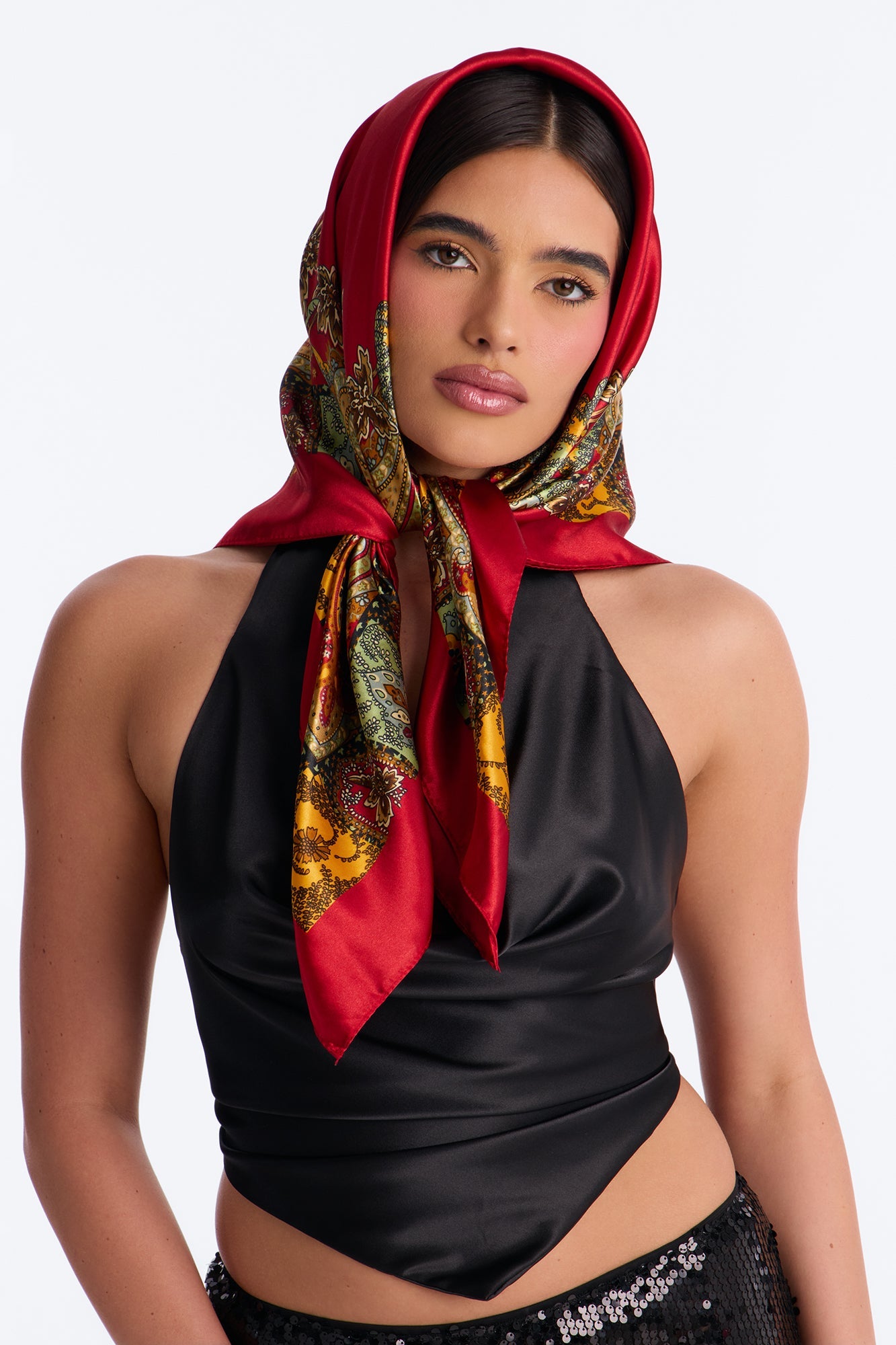 Sunny Shade Head Scarf - Red