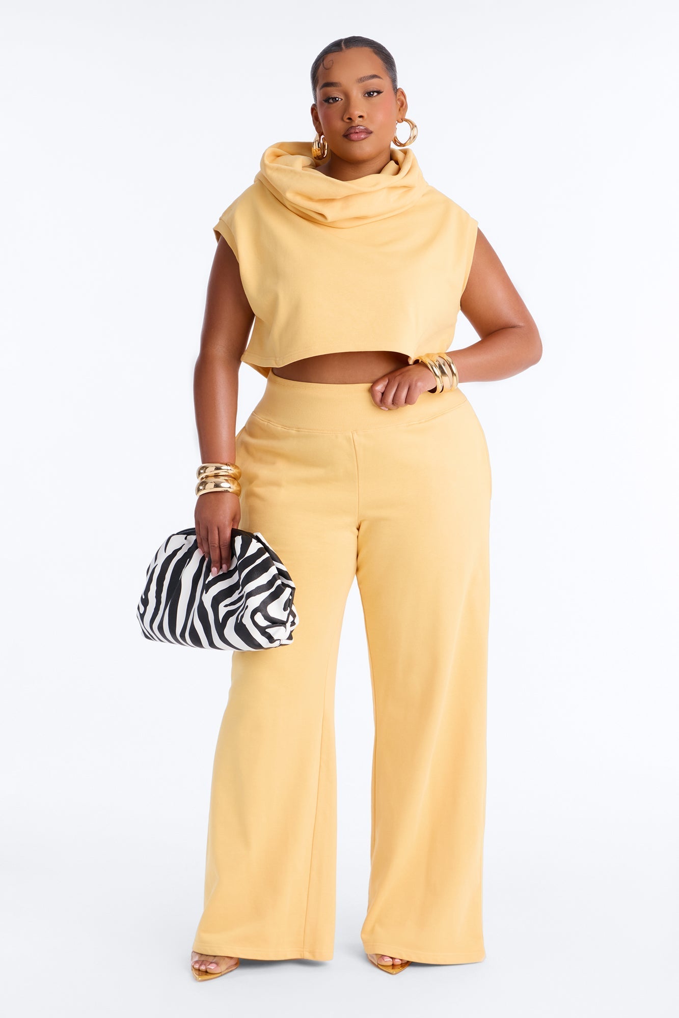 Alexa Wide Leg Pant Set - Yellow NEWFASHIONEDGE