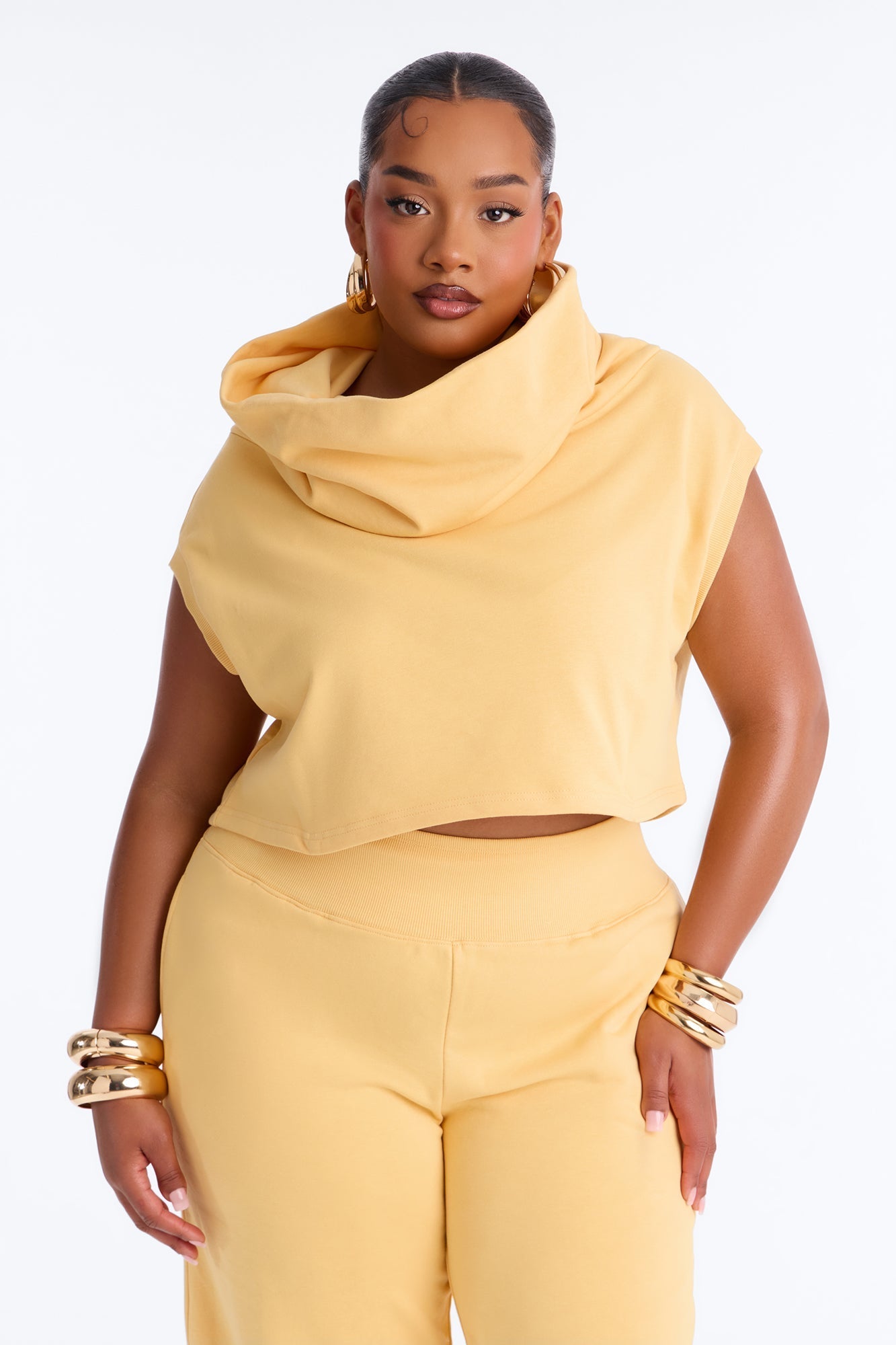 Alexa Wide Leg Pant Set - Yellow NEWFASHIONEDGE