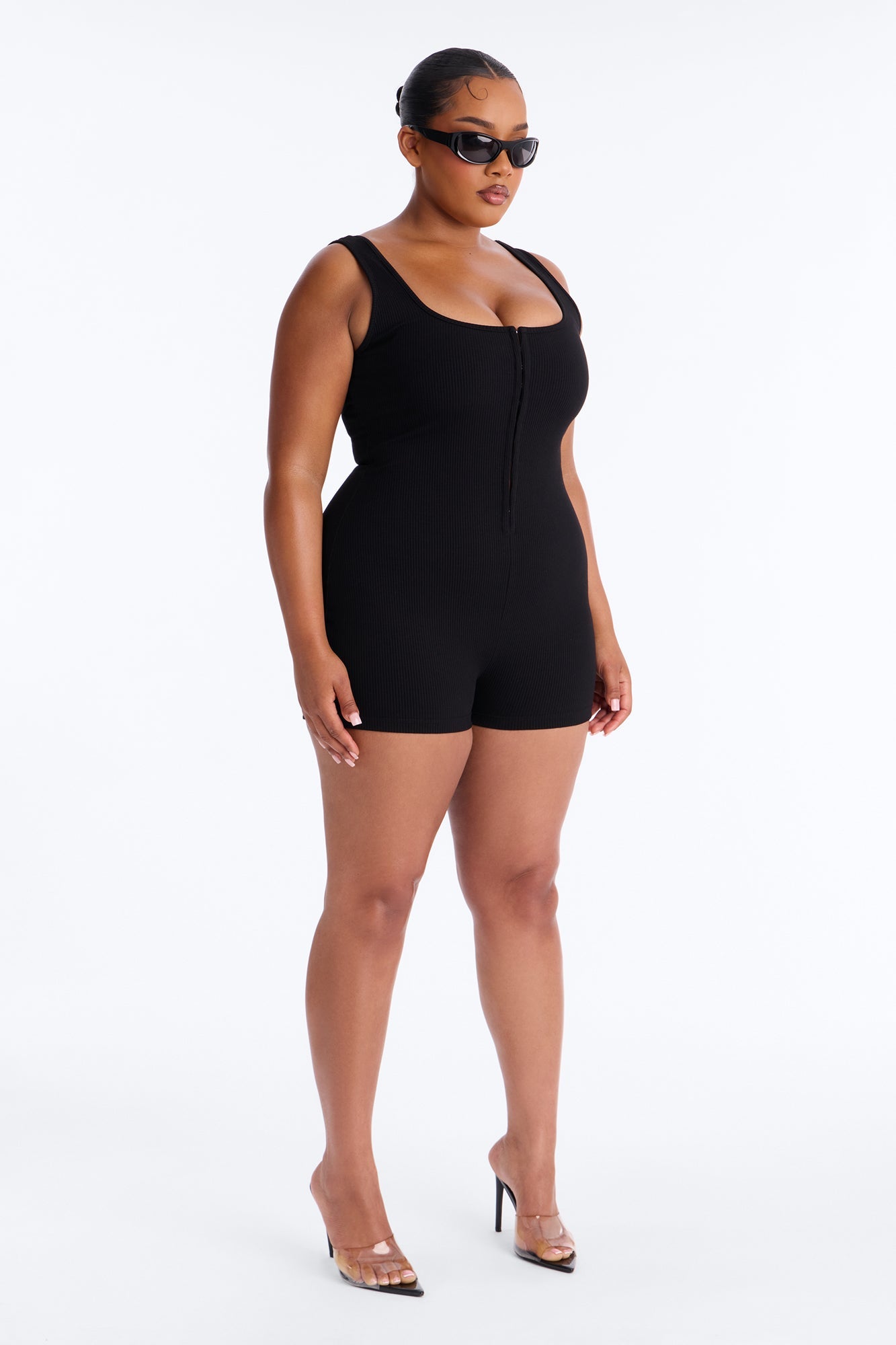 Bec Hook And Eye Snatched Romper - Black NEWFASHIONEDGE
