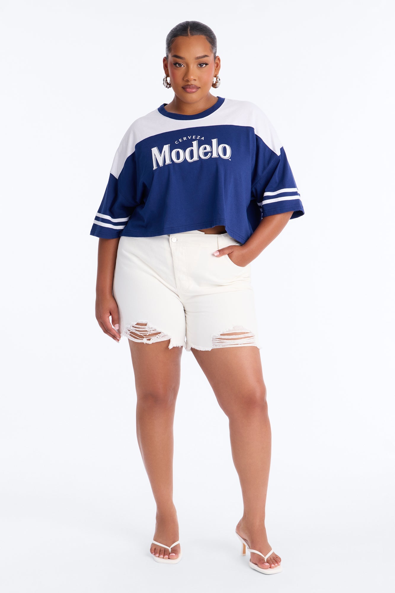 Modelo Collection Rhinestone Jersey - Navy Fashion Nova