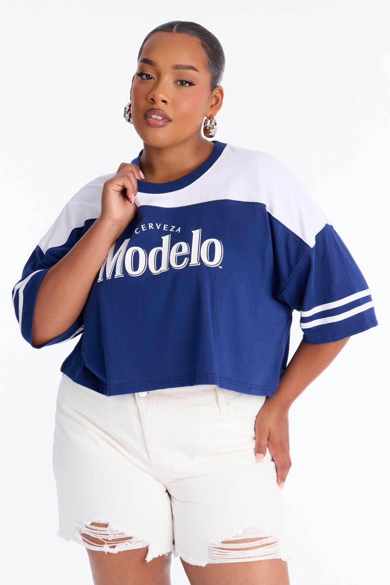 Modelo Collection Rhinestone Jersey - Navy Fashion Nova