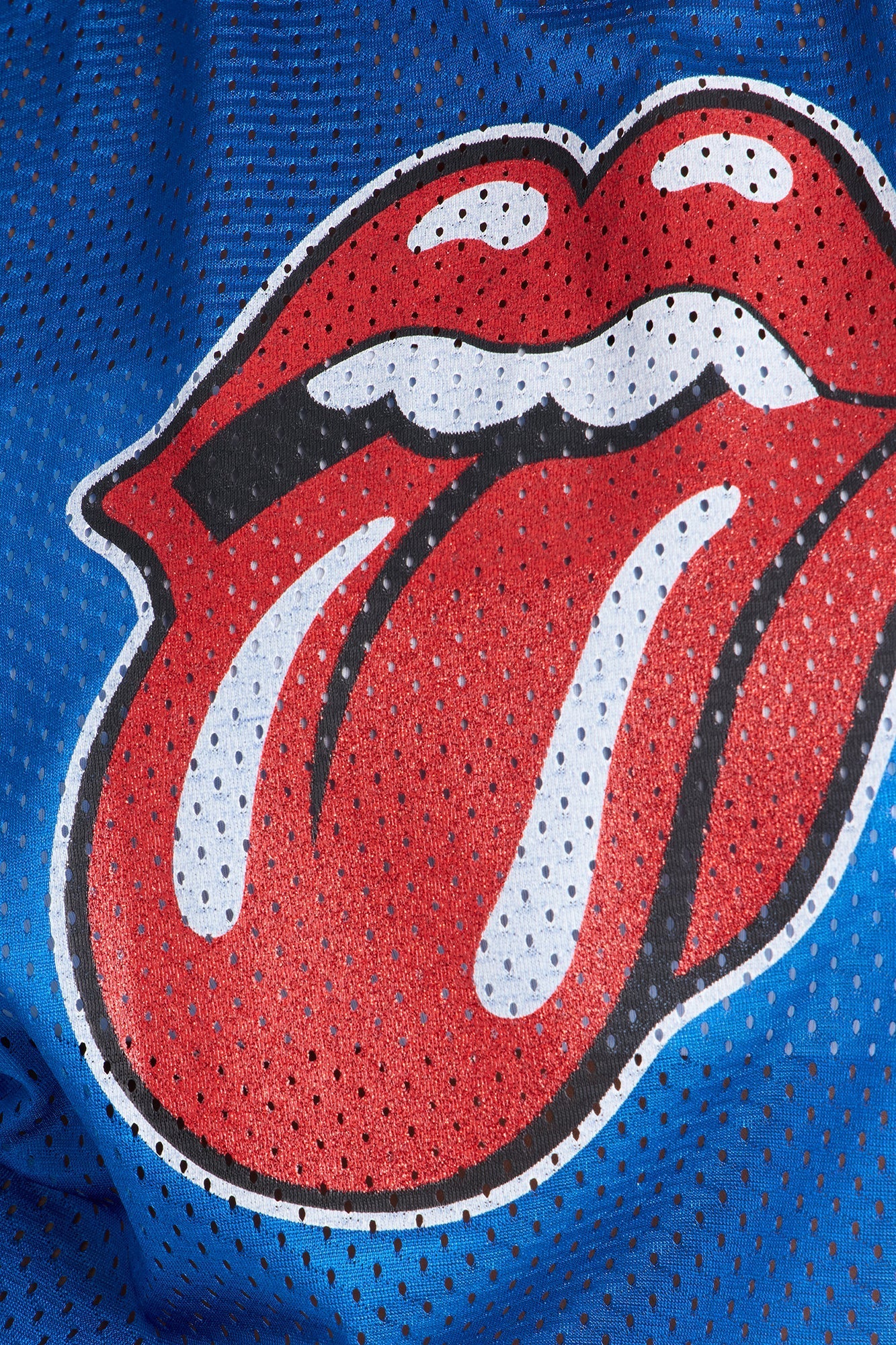 The Rolling Stones Mesh Cropped Muscle Tank - Royal NEWFASHIONEDGE