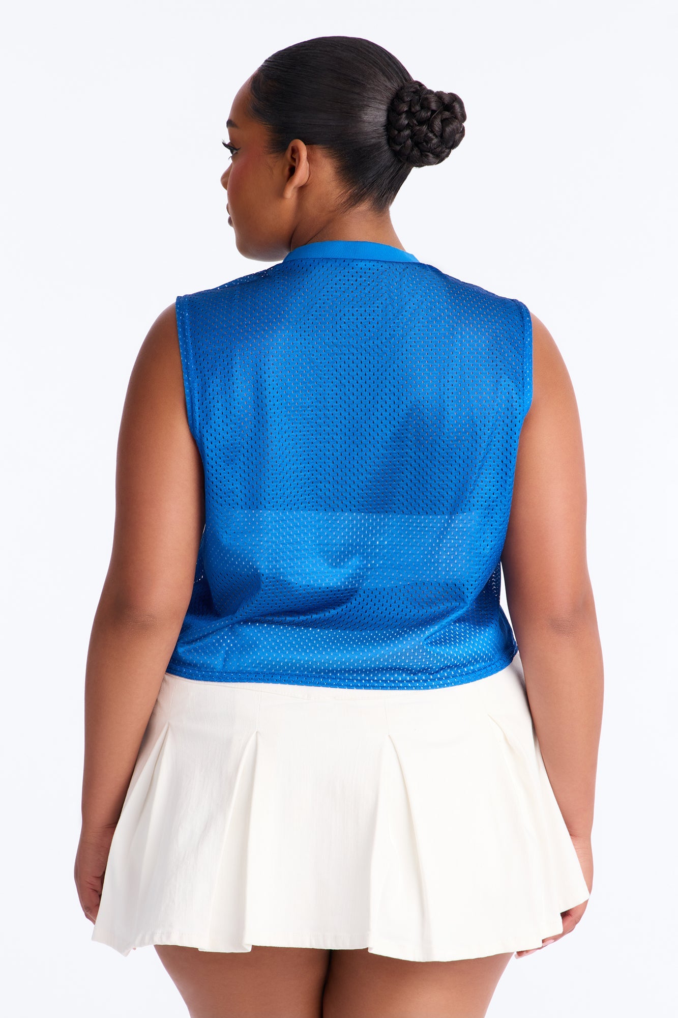The Rolling Stones Mesh Cropped Muscle Tank - Royal