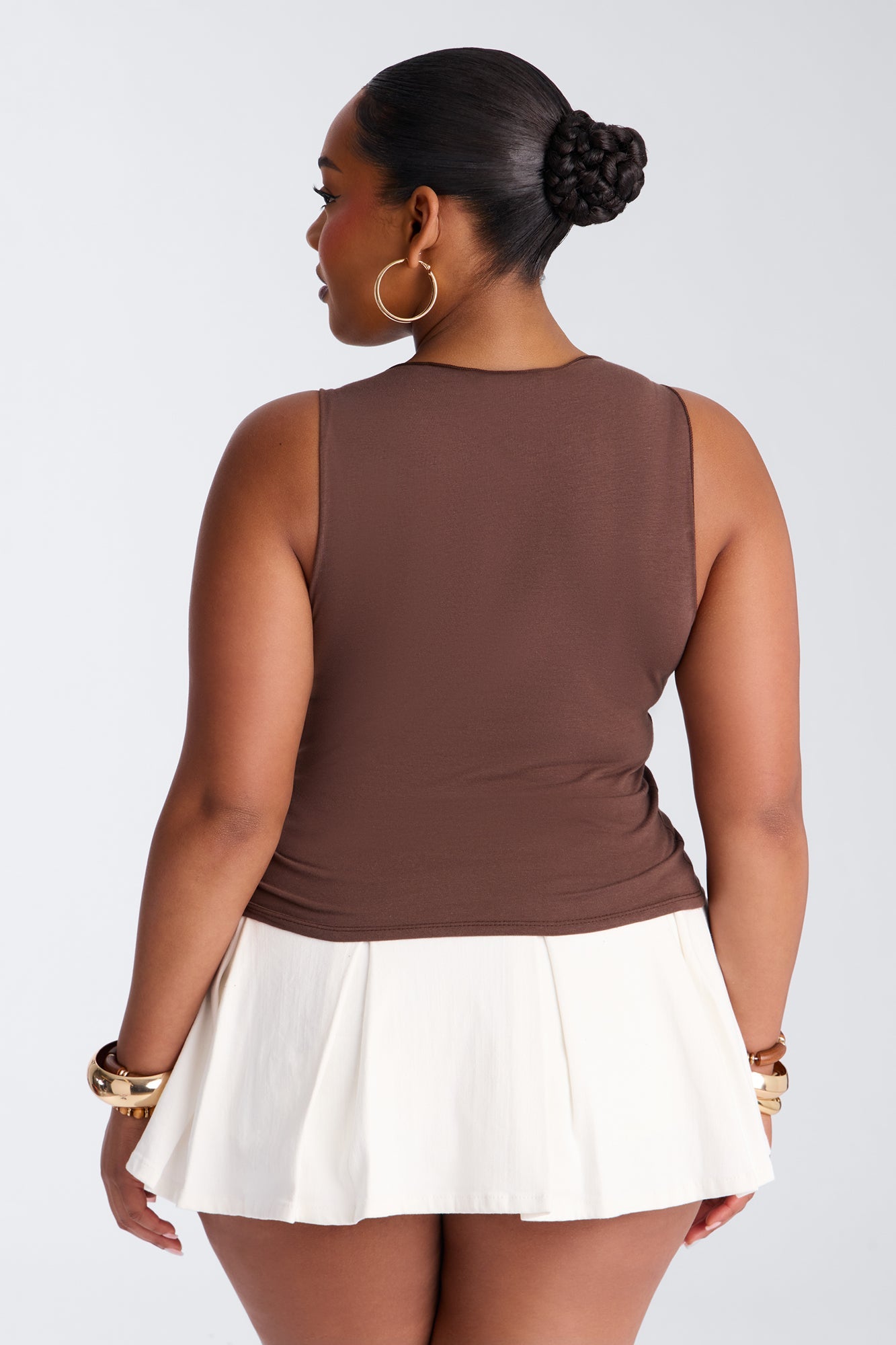 Eighty Nine Baby Tank Top - Brown NEWFASHIONEDGE