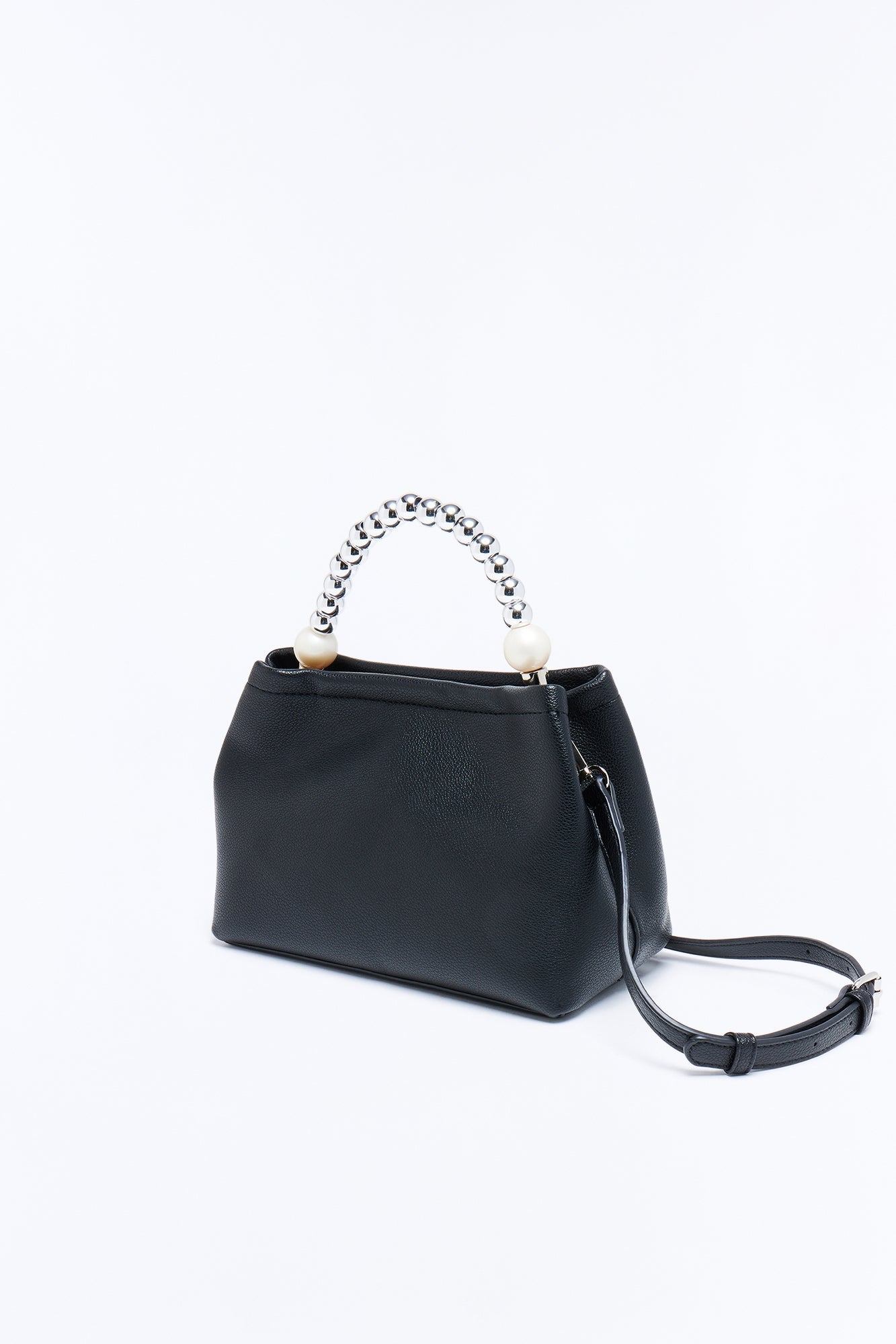 Under The Moon Faux Leather Crossbody Handbag - Black
