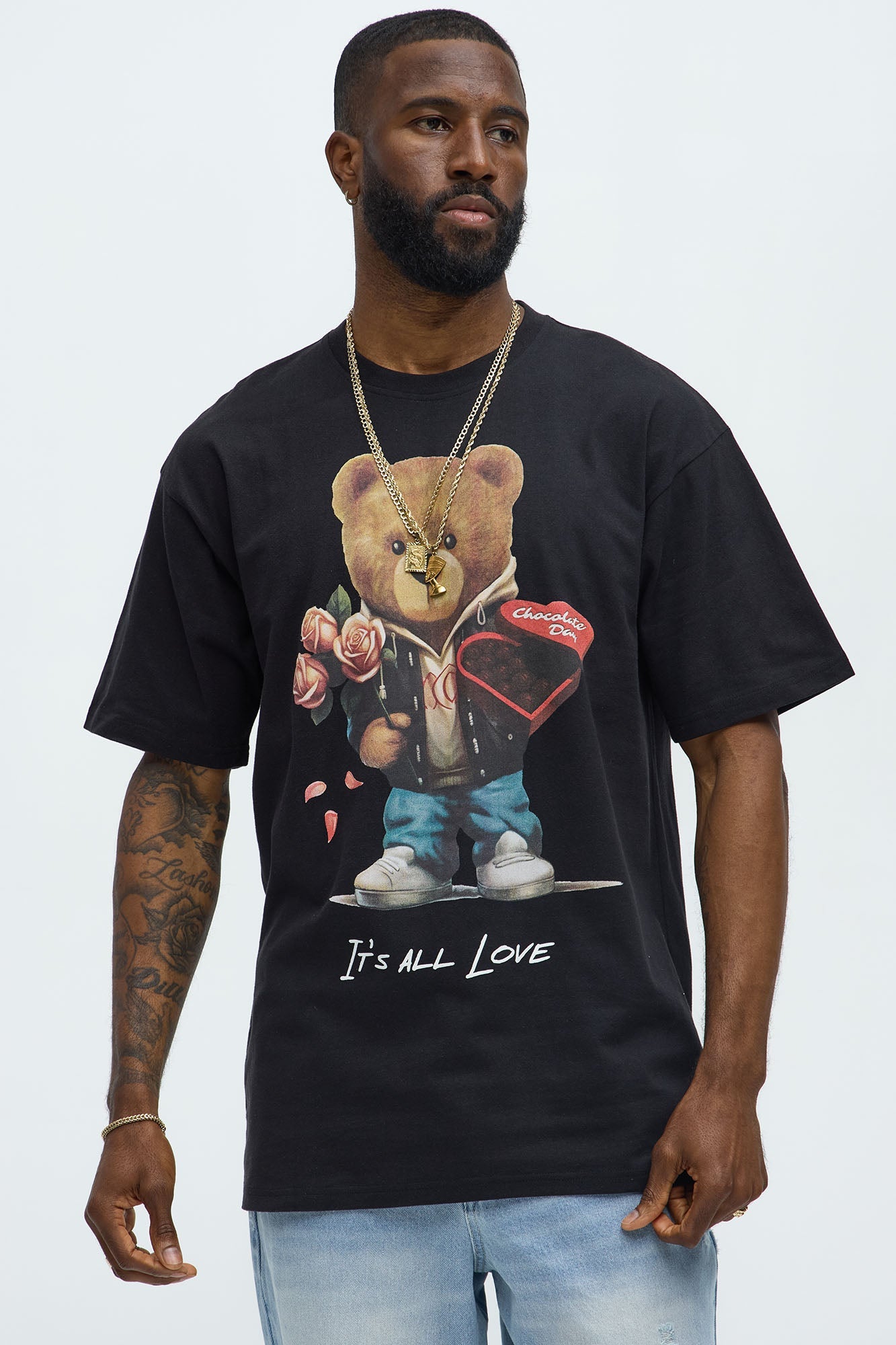 It's All Love Oversized Short Sleeve Tee - Black