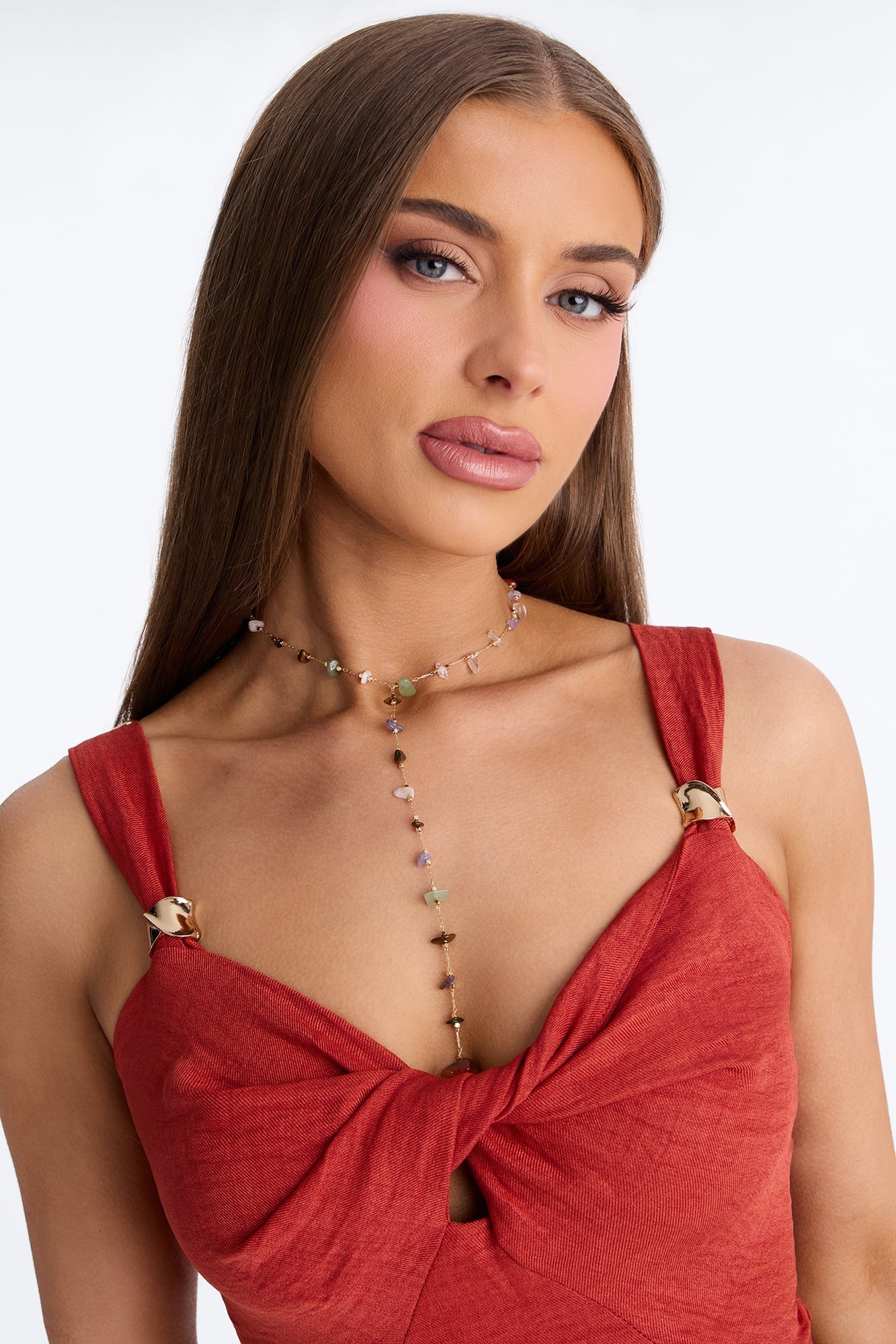 Ginna Beaded Lariat Necklace - Multi Color