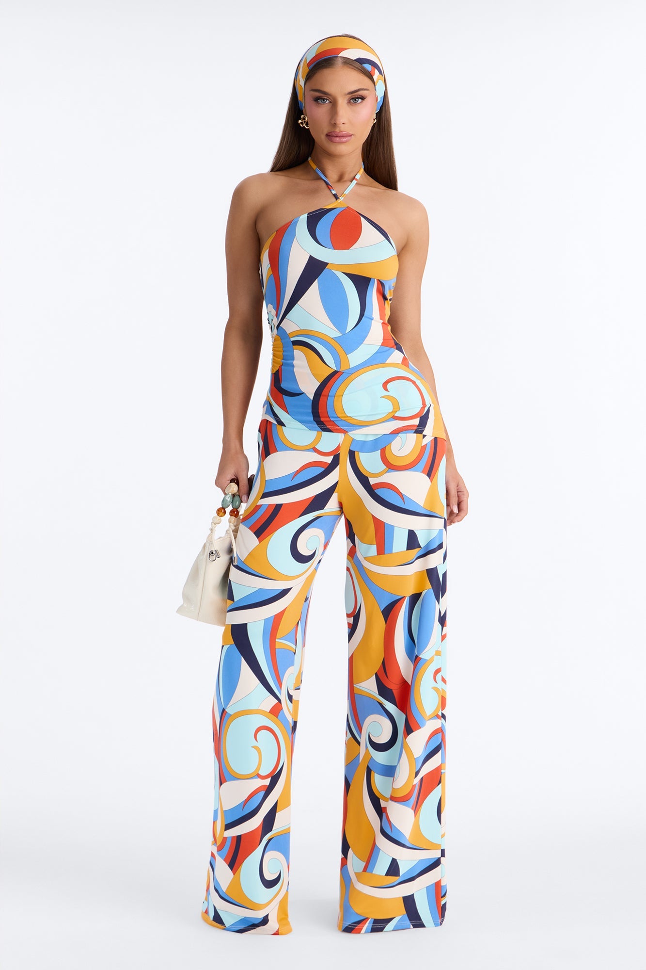 Good Vibes 3 Piece Pant Set - Blue/combo