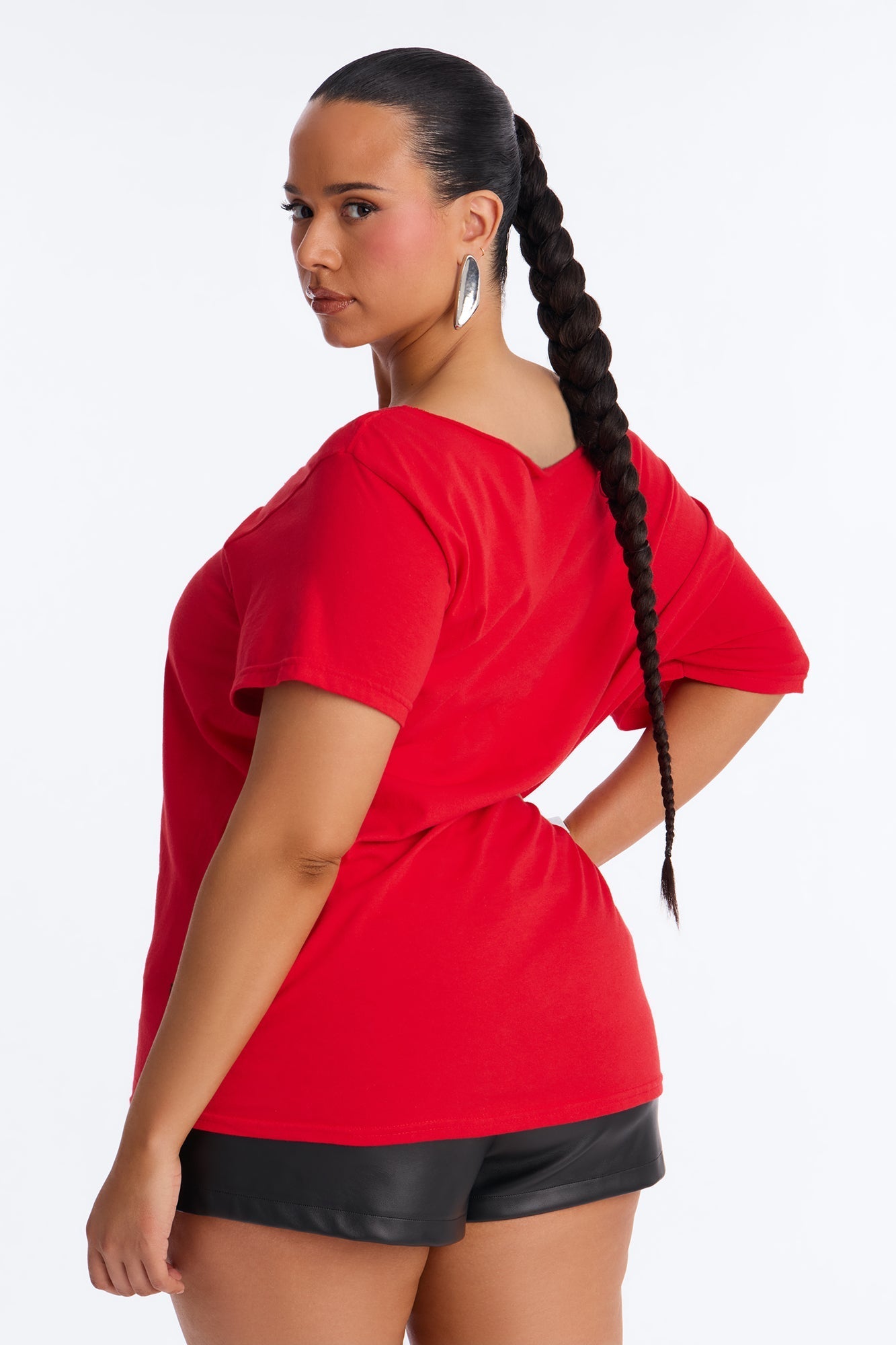 La Familia Forever Eagles Off Shoulder Top - Red NEWFASHIONEDGE