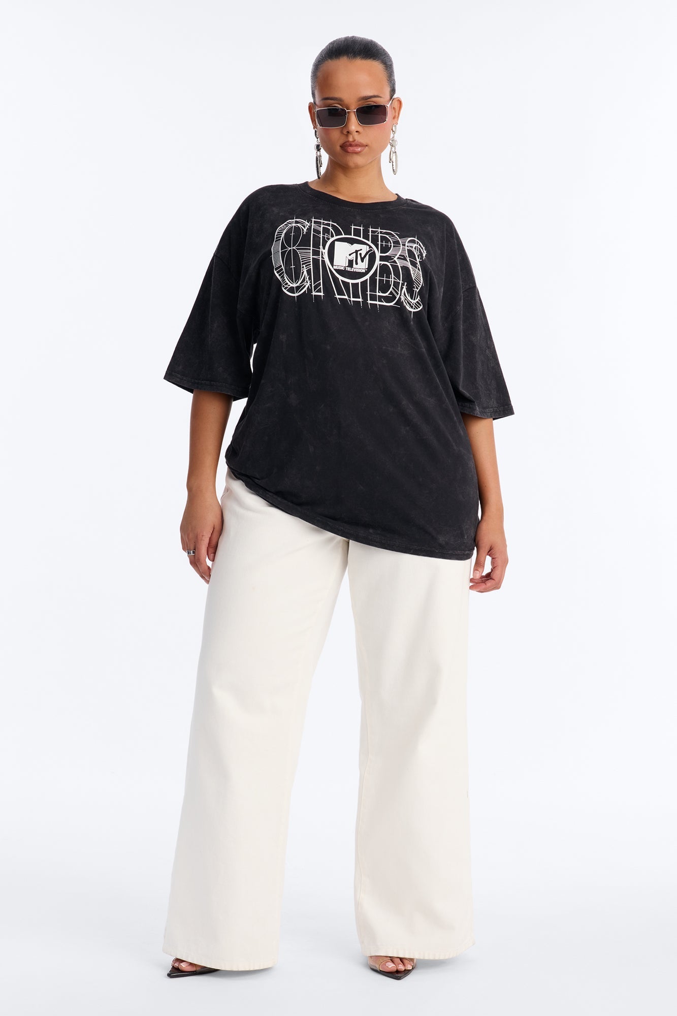 Cribs Oversized Washed Tee - Black Wash NEWFASHIONEDGE