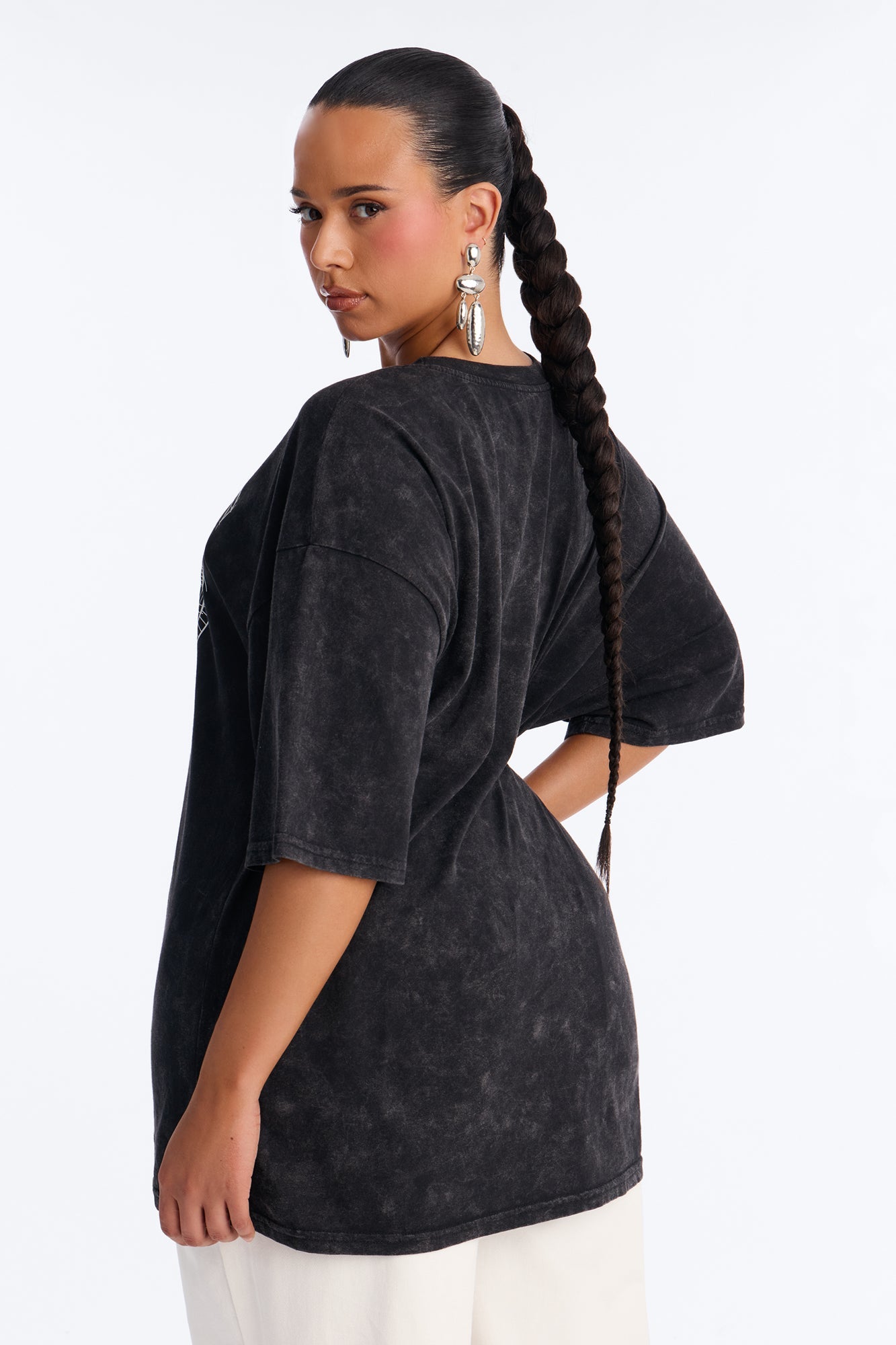 Cribs Oversized Washed Tee - Black Wash